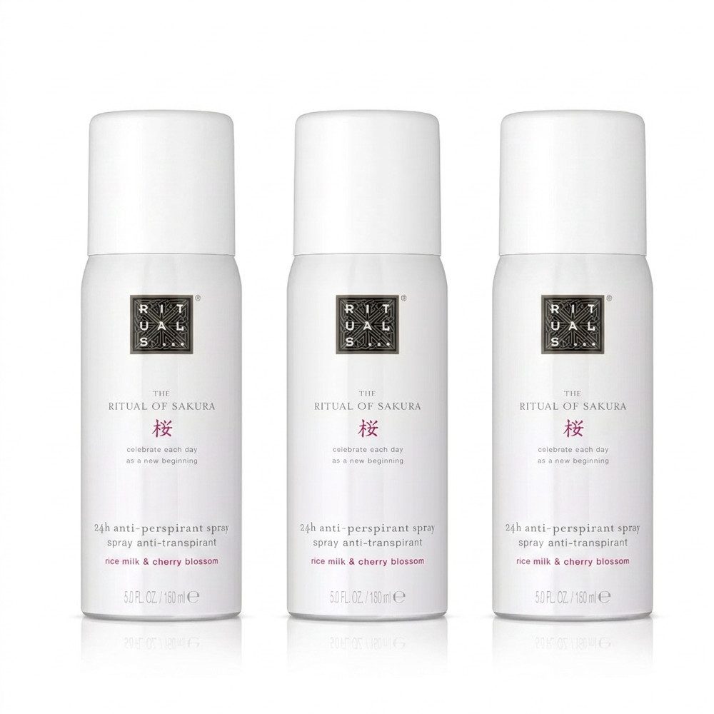 Rituals Körperspray Rituals The Ritual Of Sakura 24h Anti-Perspirant Spray 3er Set, Praktisches 3er Vorrats-Set für langanhaltende Frische