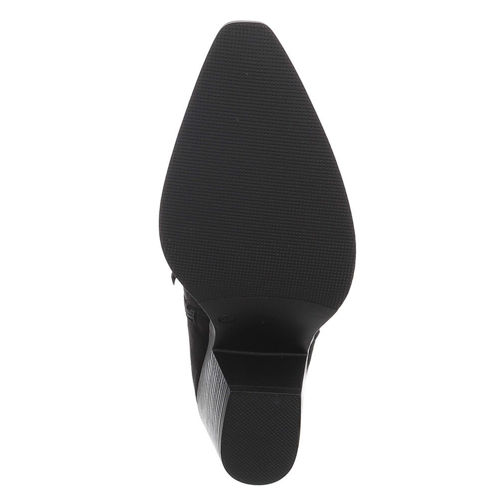 Ital-Design Moderne Damen-Stiefel mit Ausstanzungen für Alltag und Freizeit Westernstiefel (91117029) Blockabsatz Stiefel in Schwarz