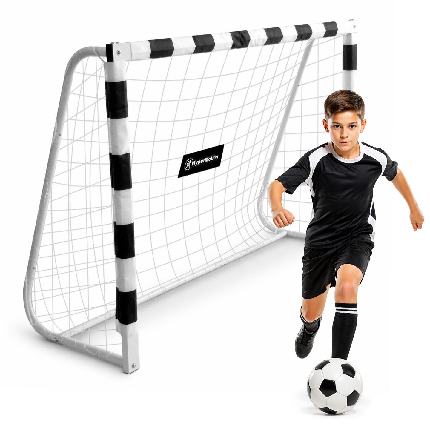 HyperMotion Fußballtor HyperMotion PRO Fußballtor 180x120 cm Stahl Weiß