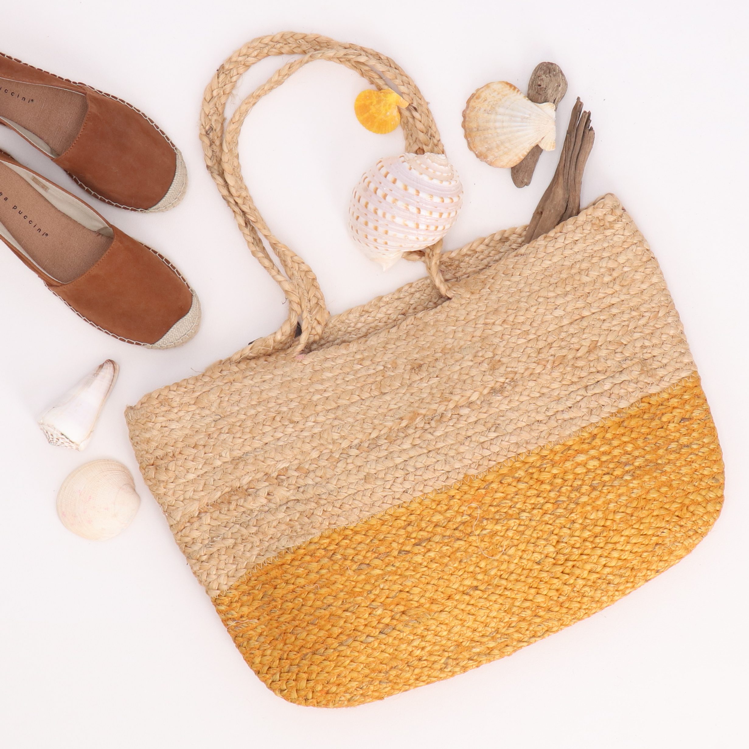 halsüberkopf Accessoires Strandtasche Tasche Jute, zweifarbige günstig online kaufen