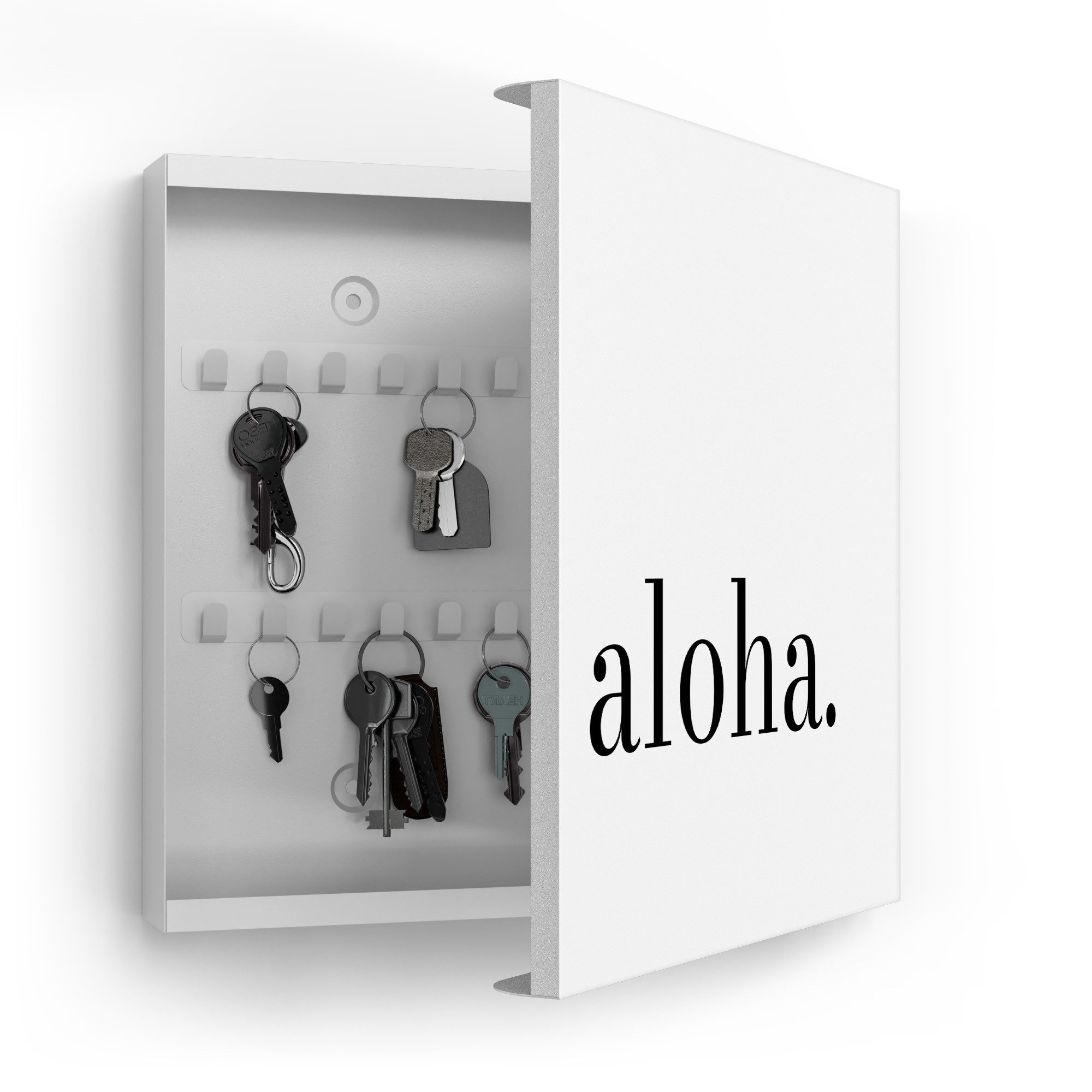DEQORI Schlüsselkasten 'Aloha - Schriftzug', Schlüsselbox modern Schlüsselschrank magnetisch Schlüssel Kasten Box