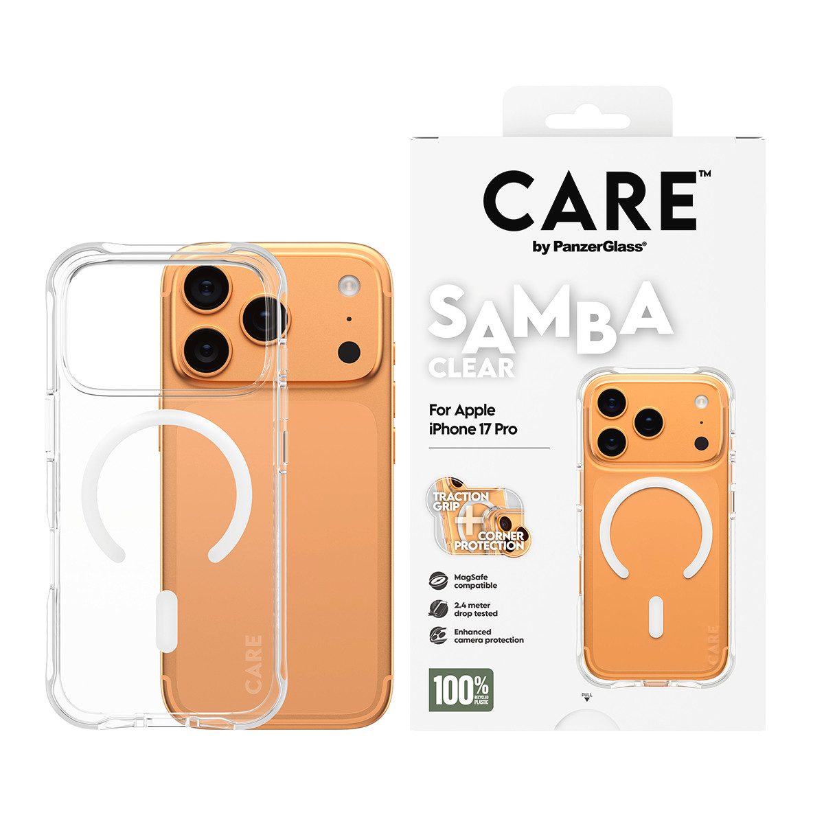 CARE by PanzerGlass Handyhülle Samba MagSafe Case für Apple iPhone 17 Pro, Backcover, Schutzhülle, Handyschutzhülle, Case, Schutzcase, stoßfest