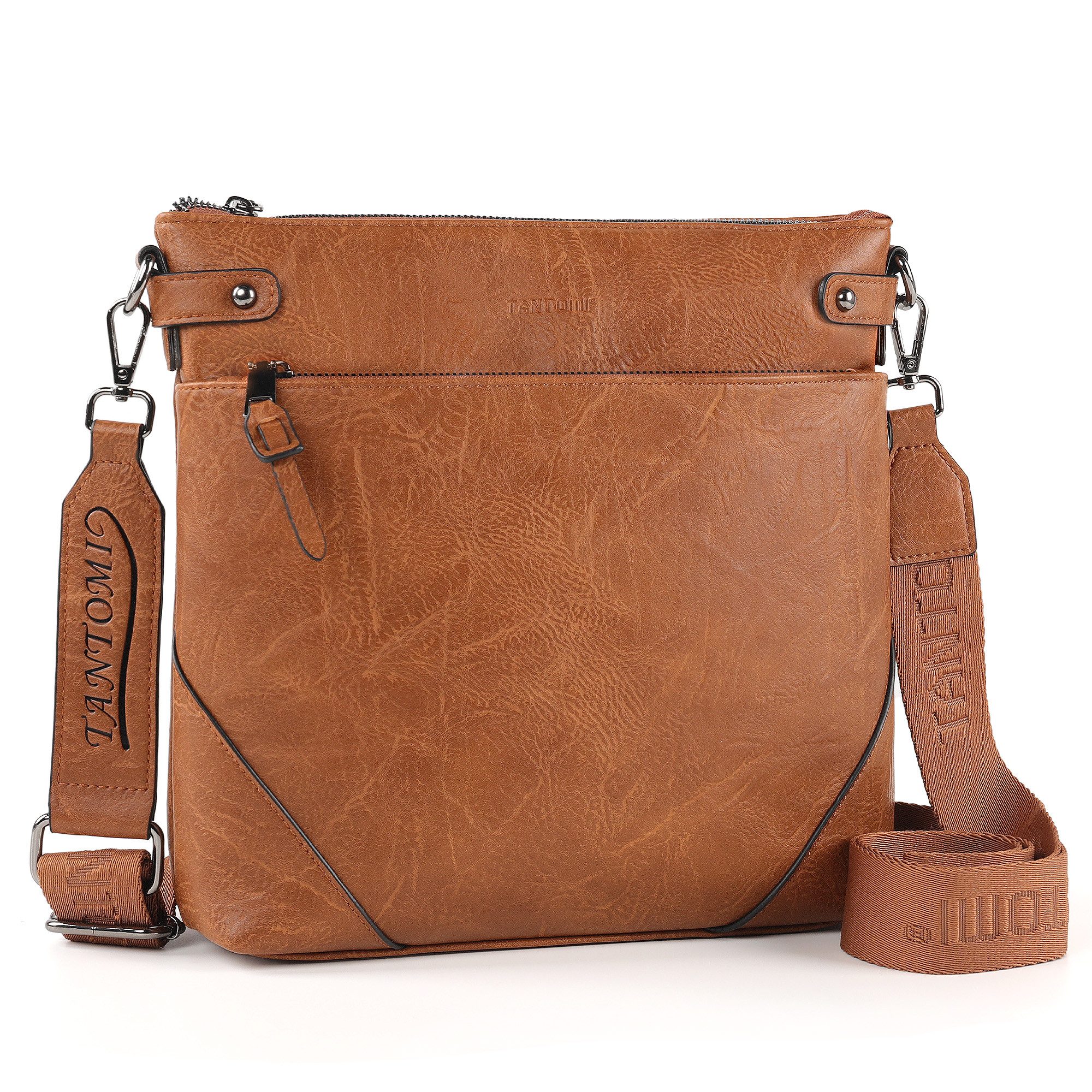 TANTOMI Umhängetasche Damen Schultertasche Mittelgroß mit Vielen Fächern Freizeit leicht, Damen Handtasche Henkeltasche Schultertasche Crossbody Bag