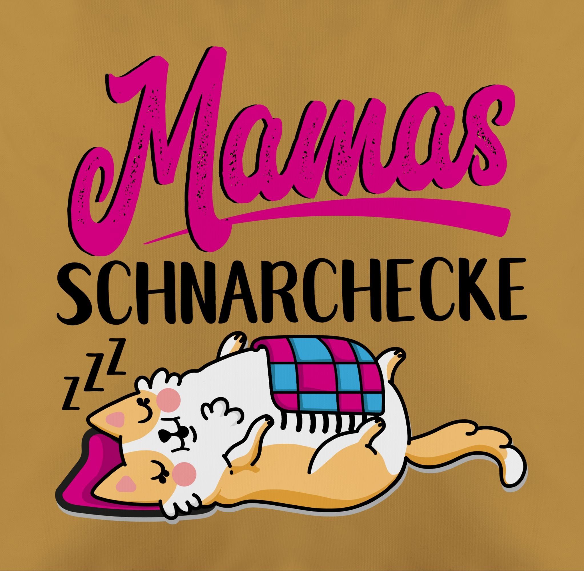 Mamas Dekokissen - Schnarchecke Gelb Muttertagsgeschenk Shirtracer schwarz/fuchsia, 2