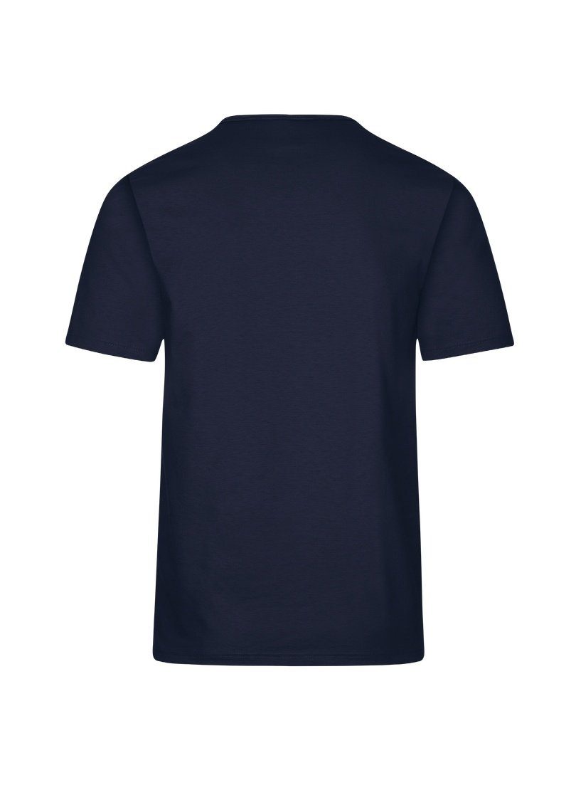 Baumwolle DELUXE Trigema T-Shirt T-Shirt TRIGEMA Knopfleiste mit navy