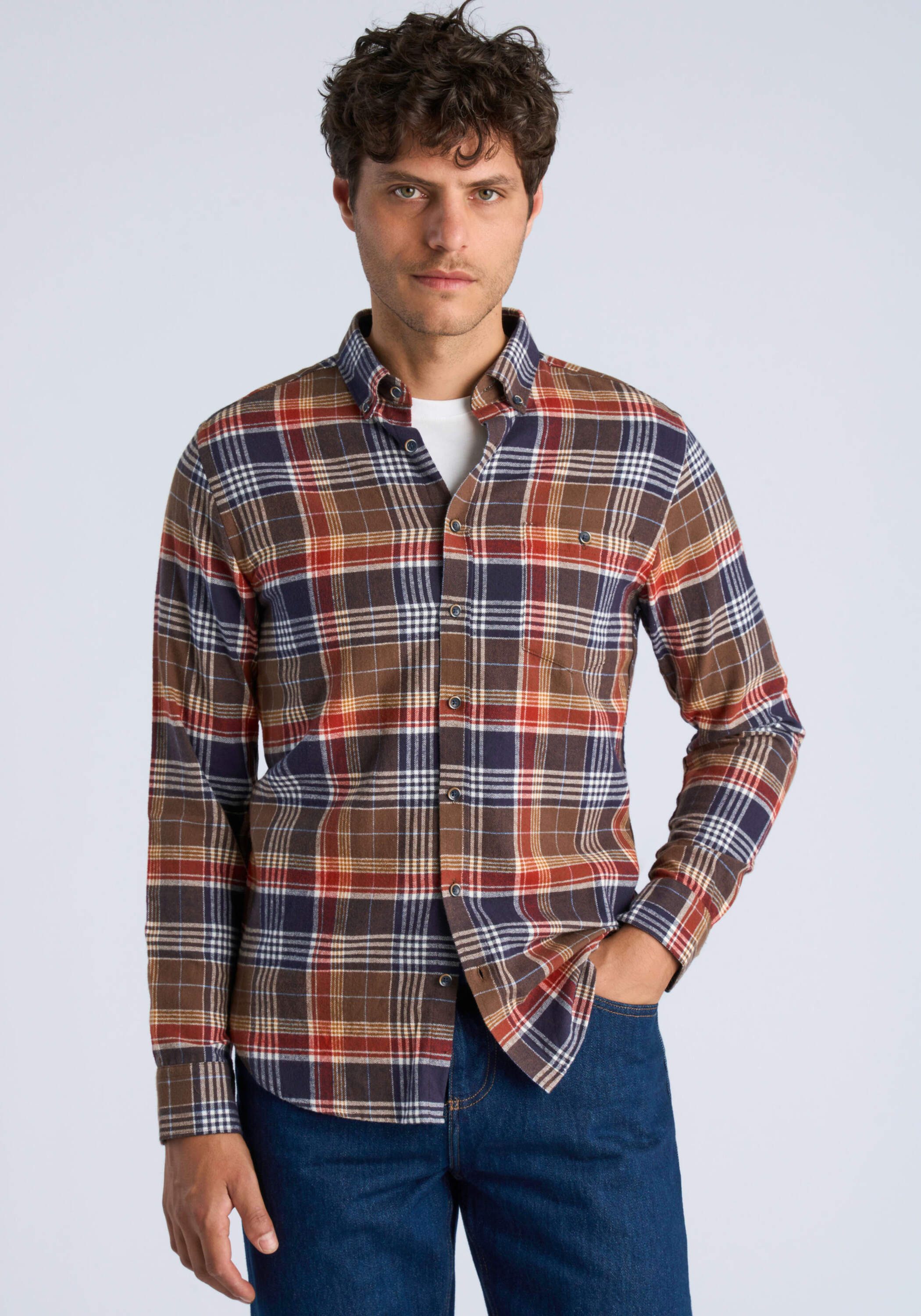 LINDBERGH Businesshemd Business-Casual-Hemd (Langarm) Relaxed Fit