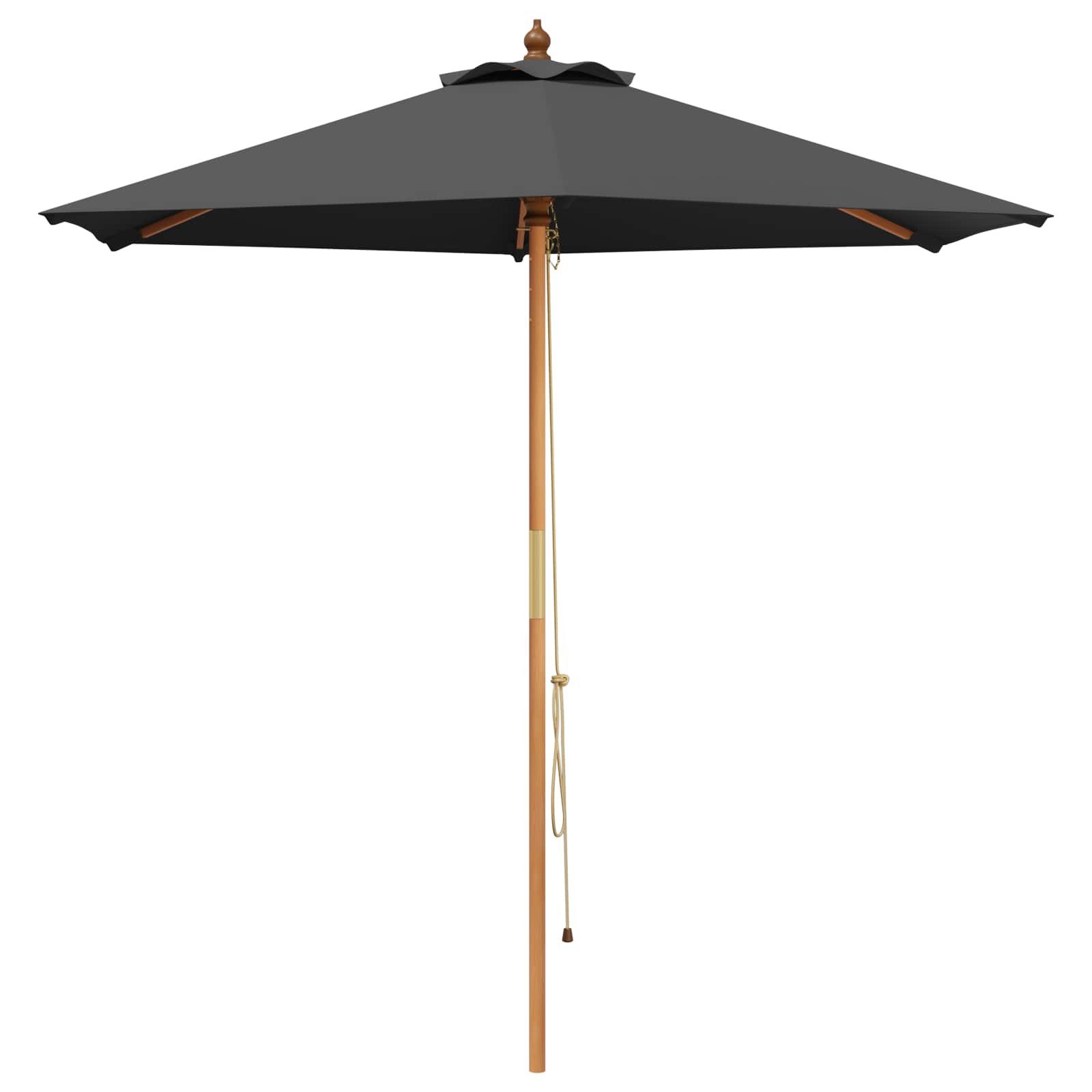 vidaXL Sonnenschirm Gartensonnenschirm Ø 210 x 237 cm Massives Eukalyptus Holz
