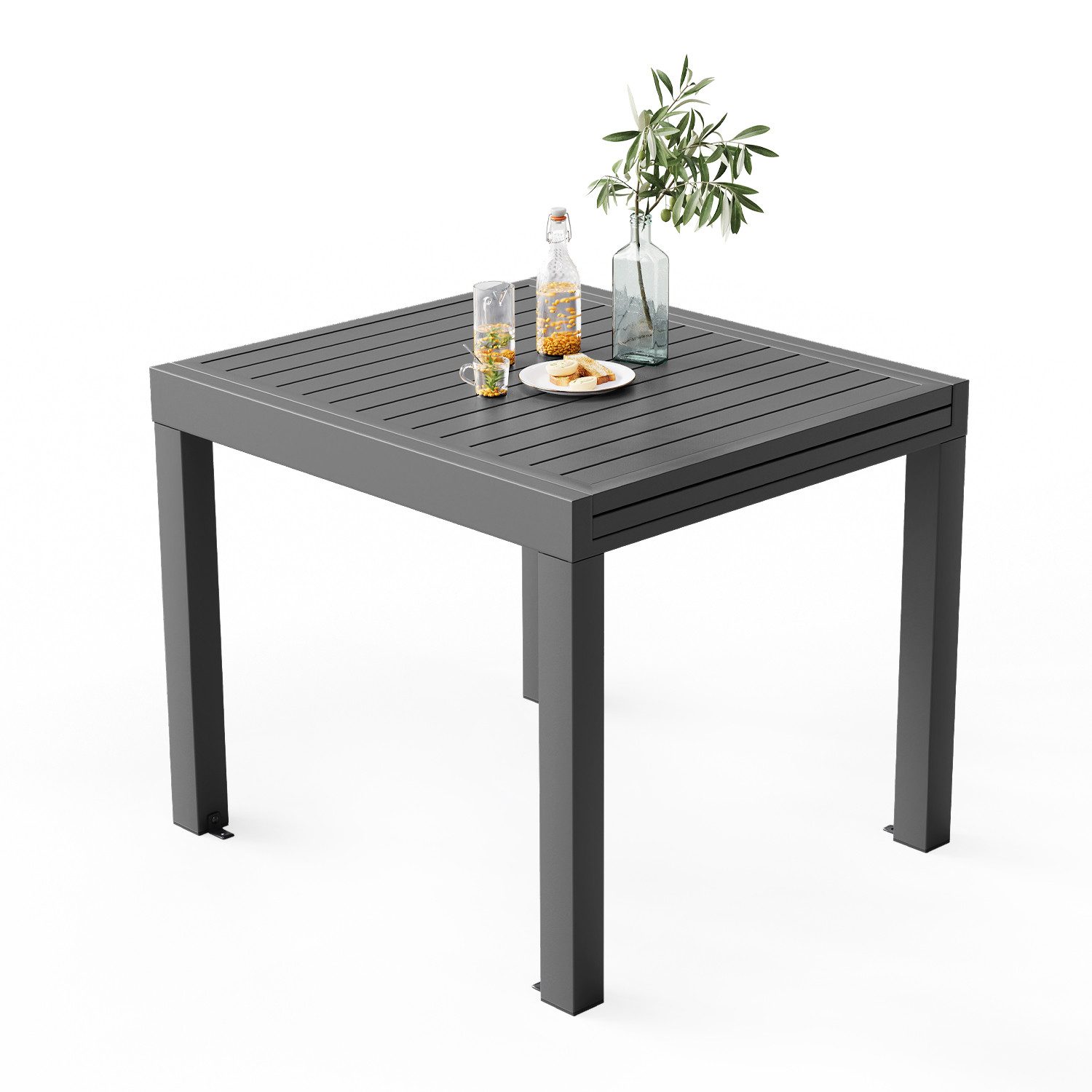 HOMALL Gartentisch Gartentisch Aluminium Ausziehtisch 80/160 130/260cm Essz günstig online kaufen