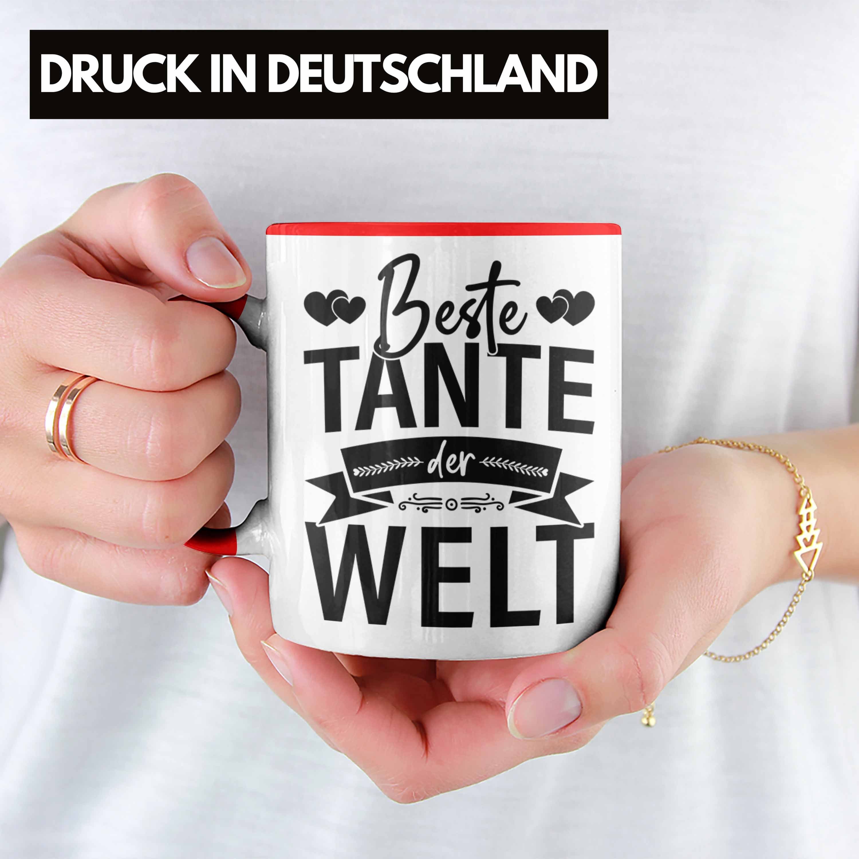 Tante Beste Geschenke Welt Der Lieblingstante Tasse Rot Spruch Trendation Lustig Geschenkidee Tasse - Trendation