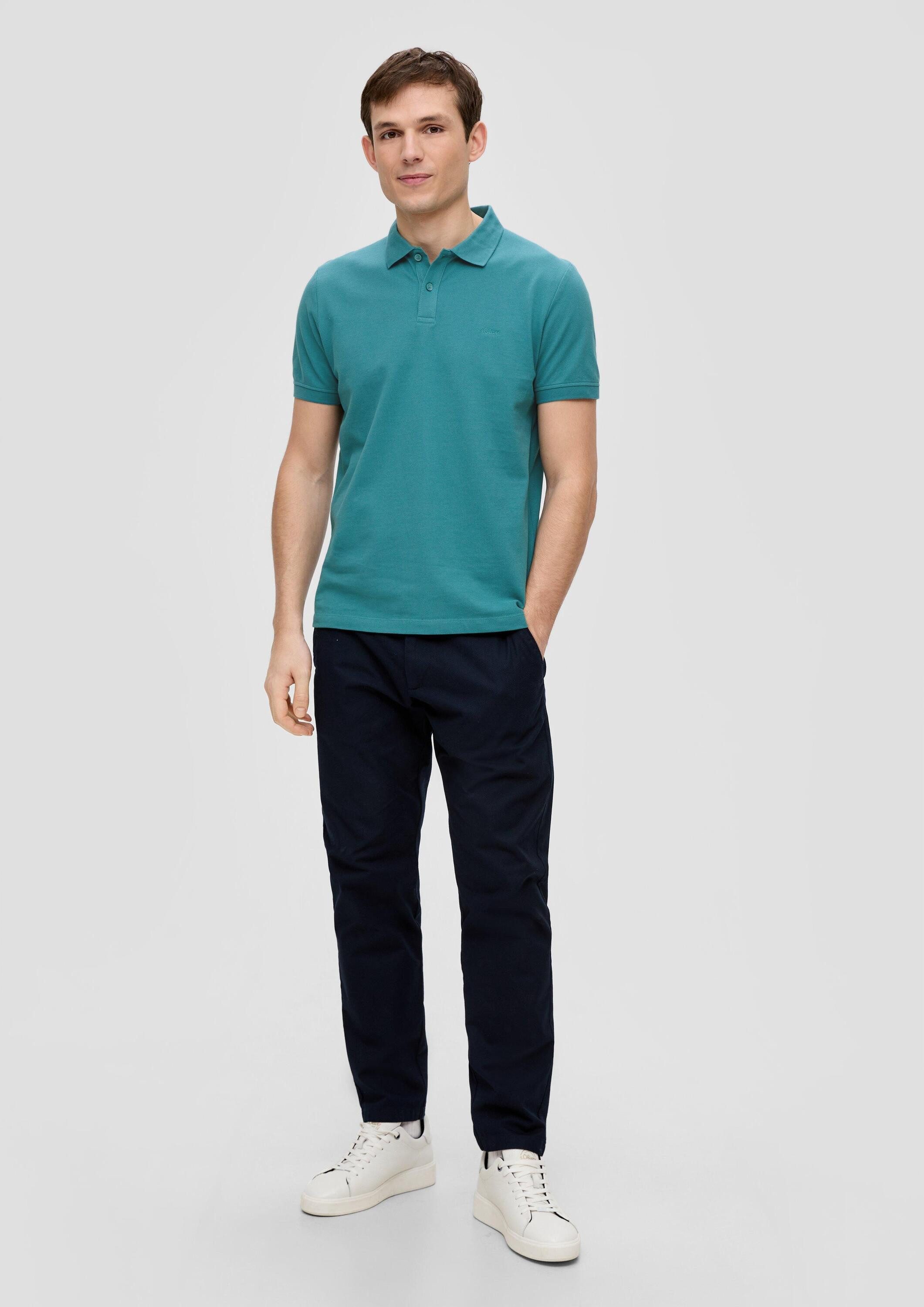s.Oliver Kurzarmshirt Polo-Shirt Poloshirt aus Baumwollpiqué