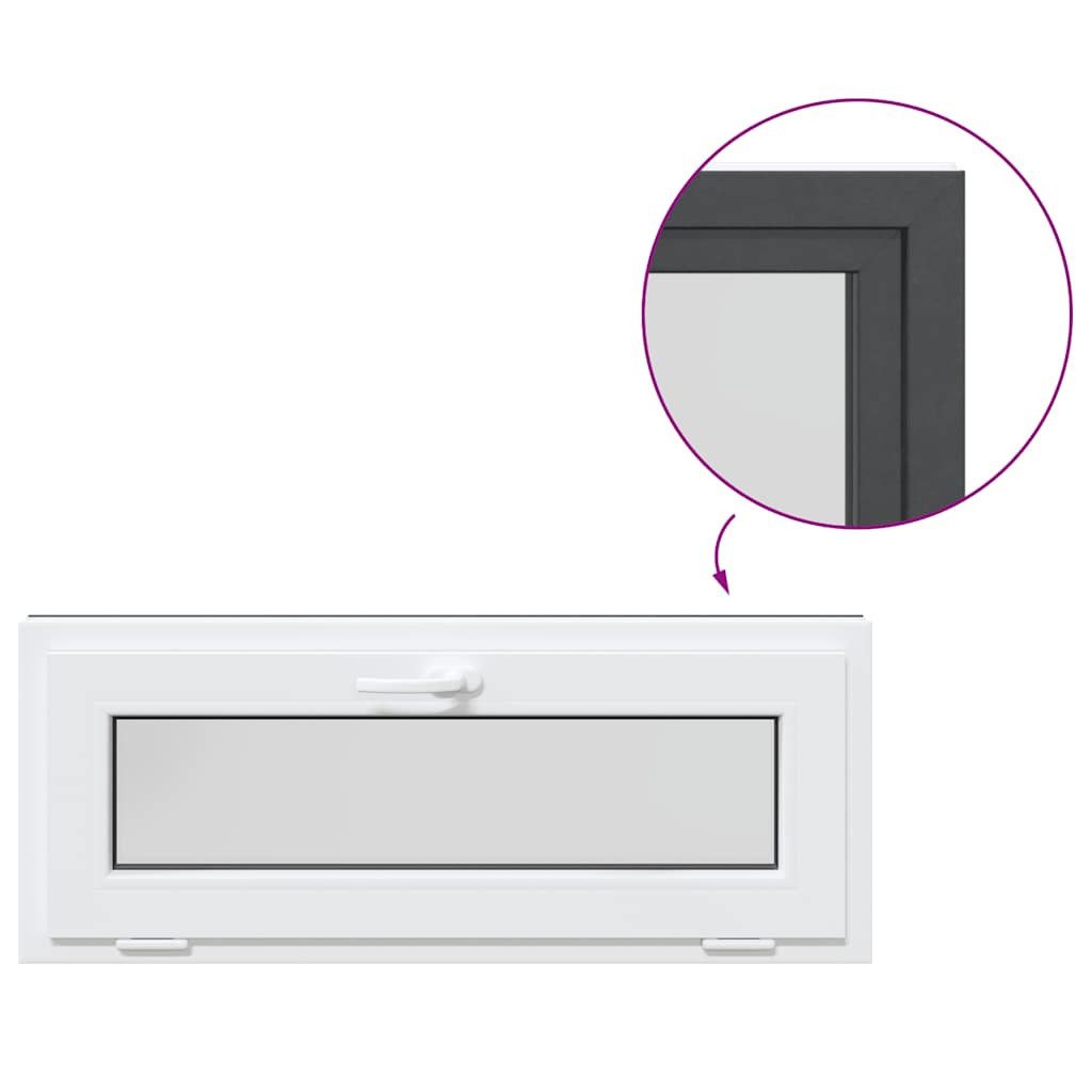 vidaXL Fenster Kellerfenster RISOR Kipp Kunststoff Anthrazit PVC und Glas