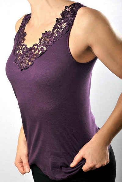 Toker Collection® Achselhemd »Damen Unterhemd mit extra breiter Spitze« (1 Stück, einzeln gepackt) Spitze in vielen Varianten