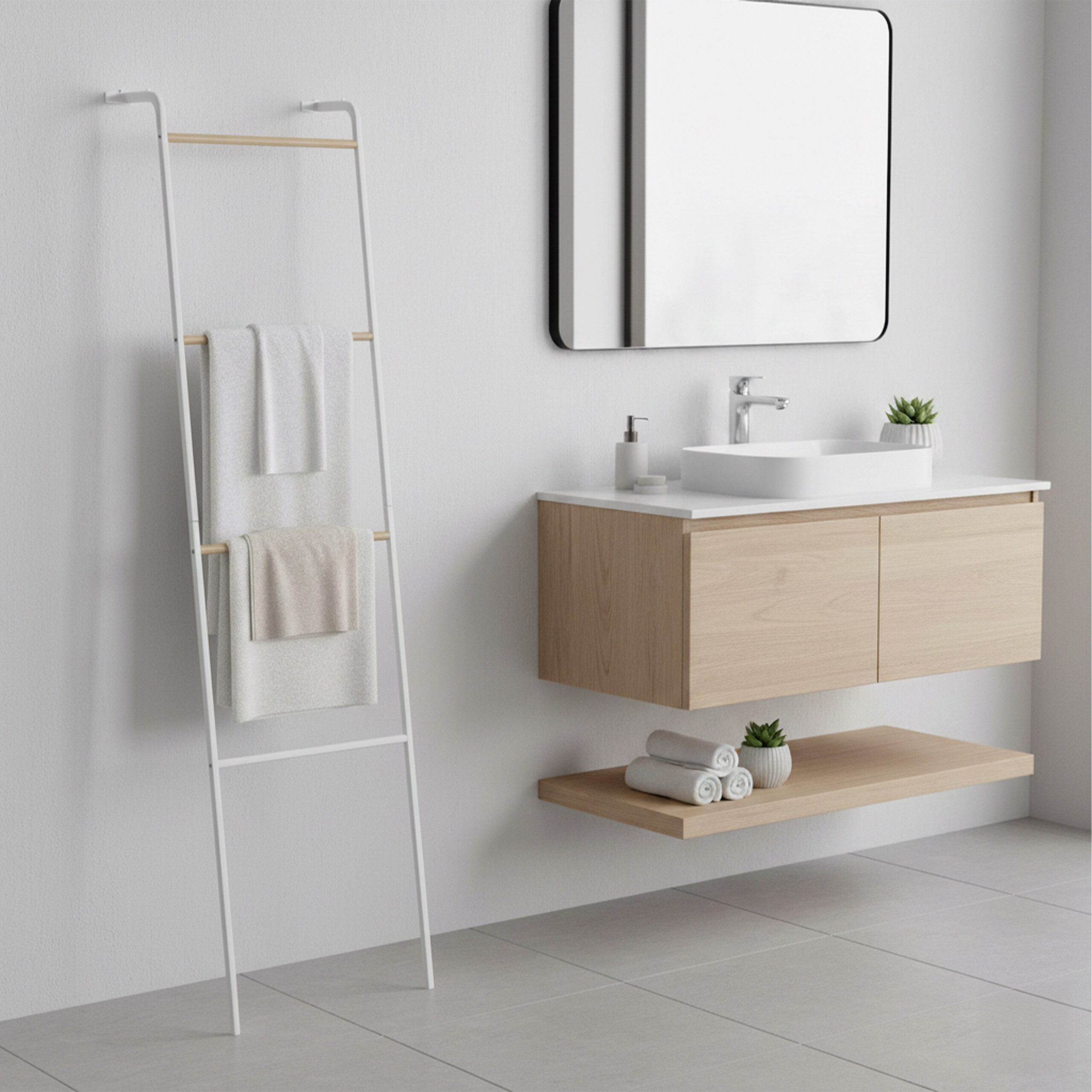 relaxdays Handtuchleiter aus Metall, weiß günstig online kaufen