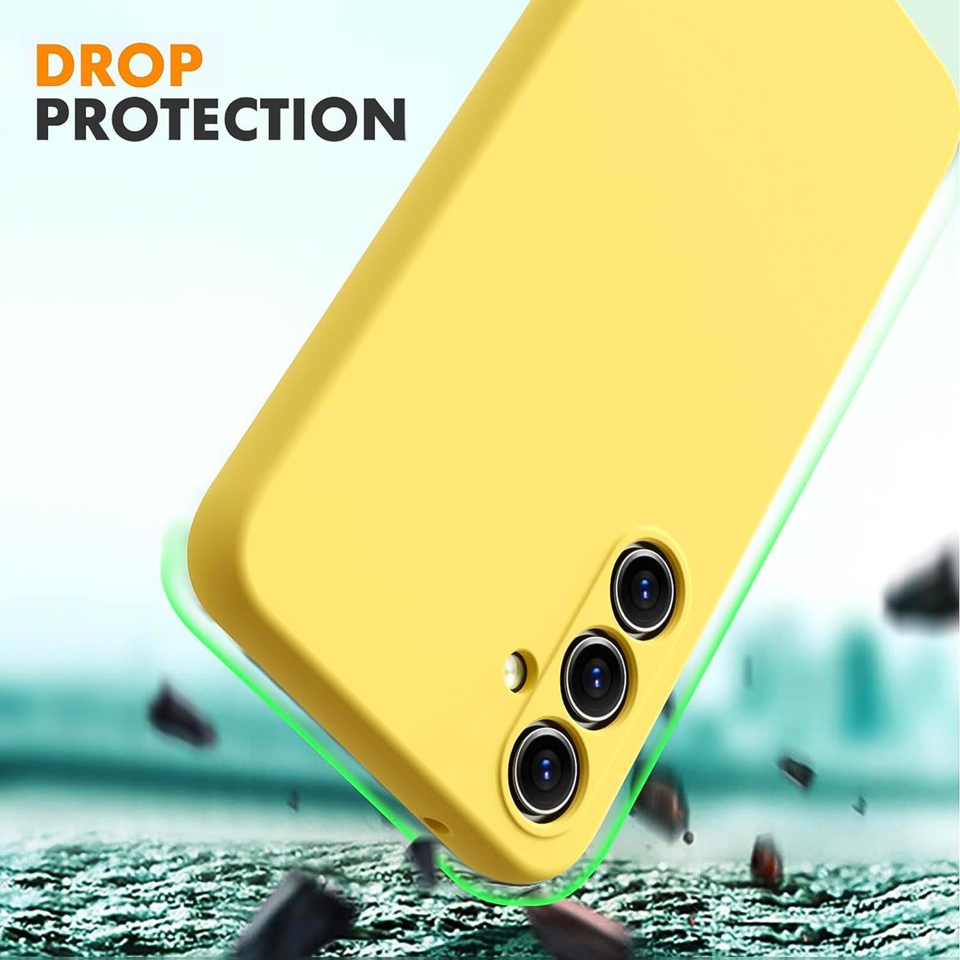 CoolGadget Handyhülle Silikon Case für das Samsung Galaxy S24 FE Slim TPU Cover 6,7 Zoll, Weiche Schutz Hülle mit Innen Fleece aus Stoff Handy Tasche – Bild 5 von 5