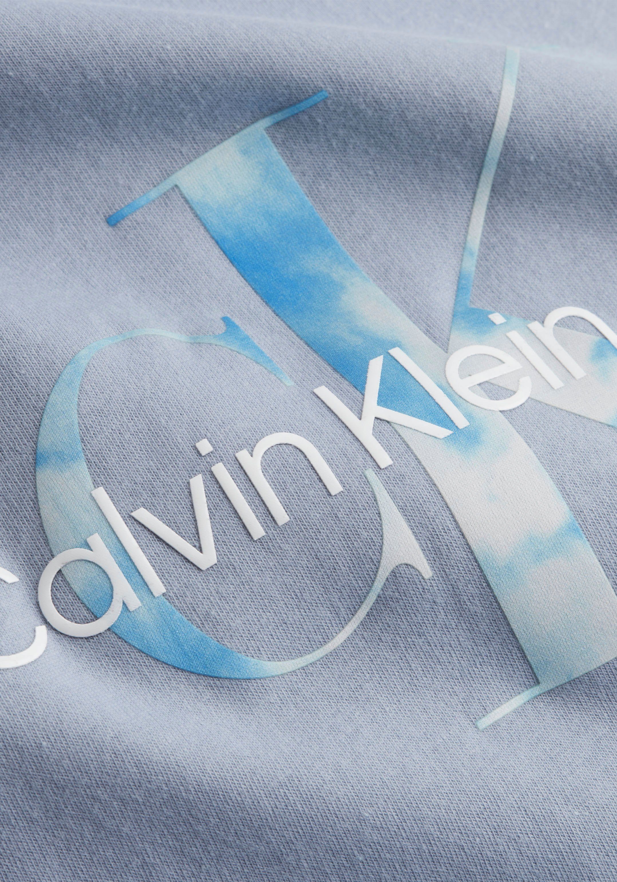 Damen Shirts Calvin Klein Jeans Rundhalsshirt AQUA MONOGRAM SLIM TEE mit markantem Calvin Klein Jeans Schriftzug