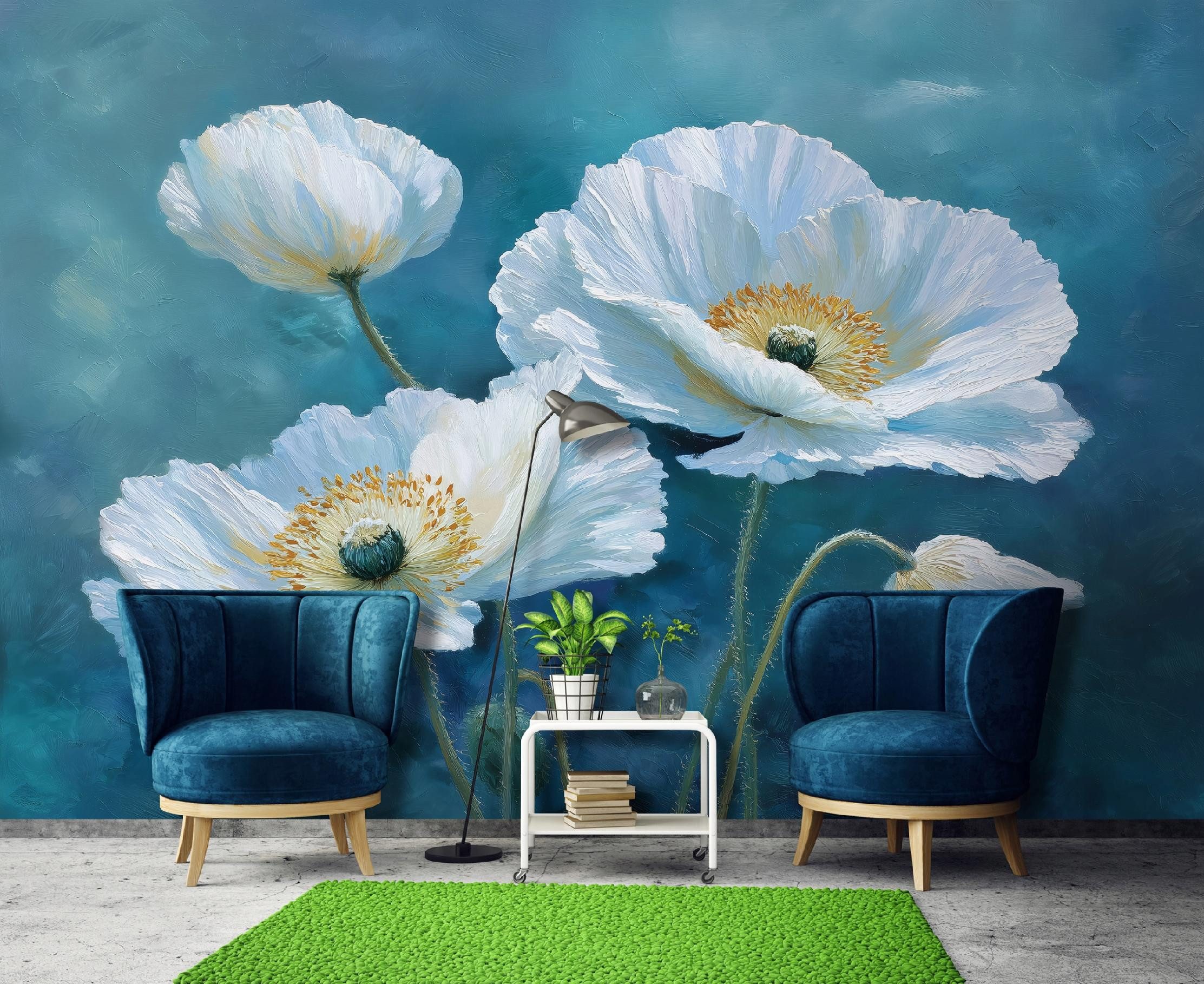 Wallarena Fototapete Blumen abwaschbar strapazierfähig Wohnzimmer 254x184 cm, glatt, Abstrakt, 254 x 184 cm