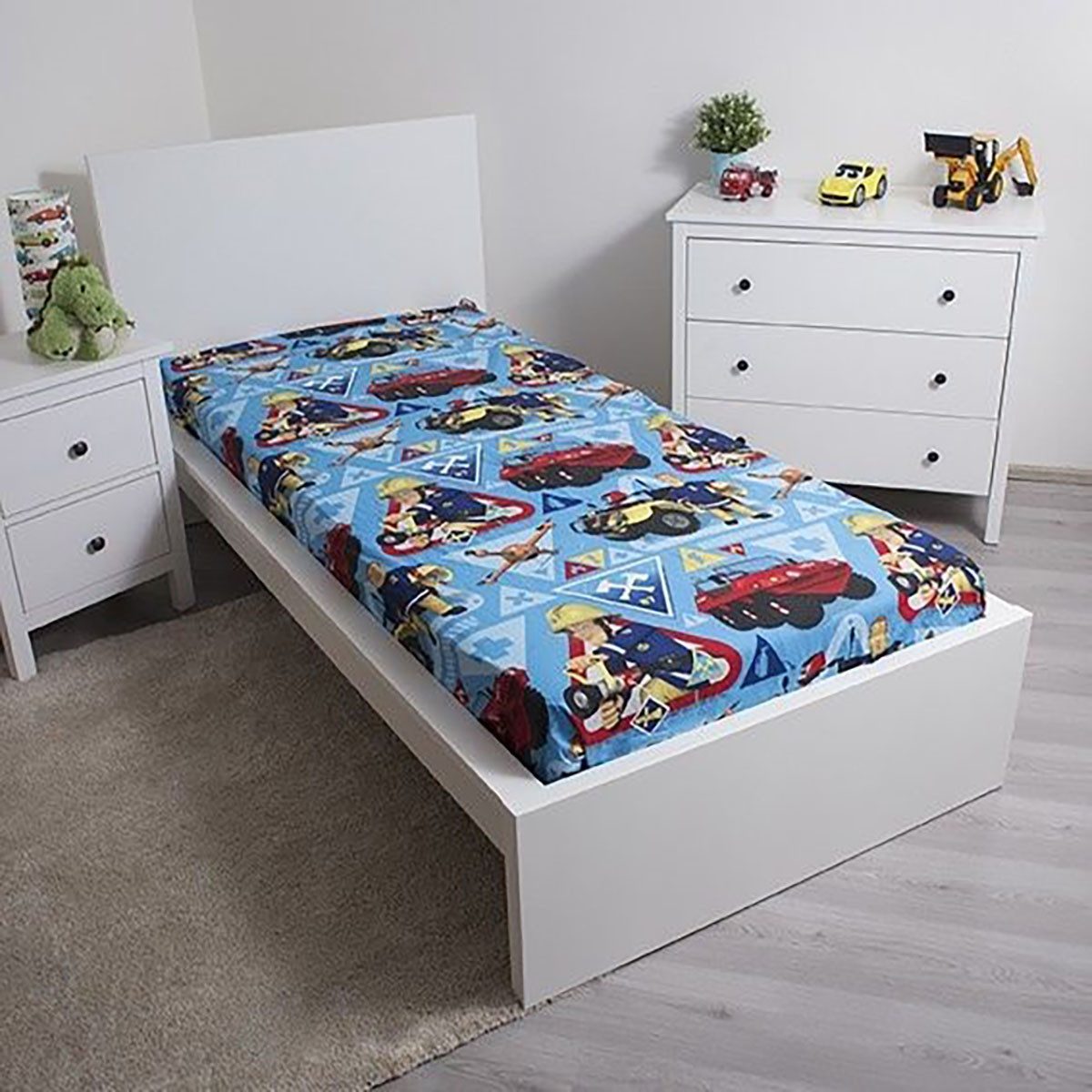 Fireman Sam Spannbettlaken Feuerwehrmann Sam Spannbettlaken 90 x 200 x 25 cm, Renforcé