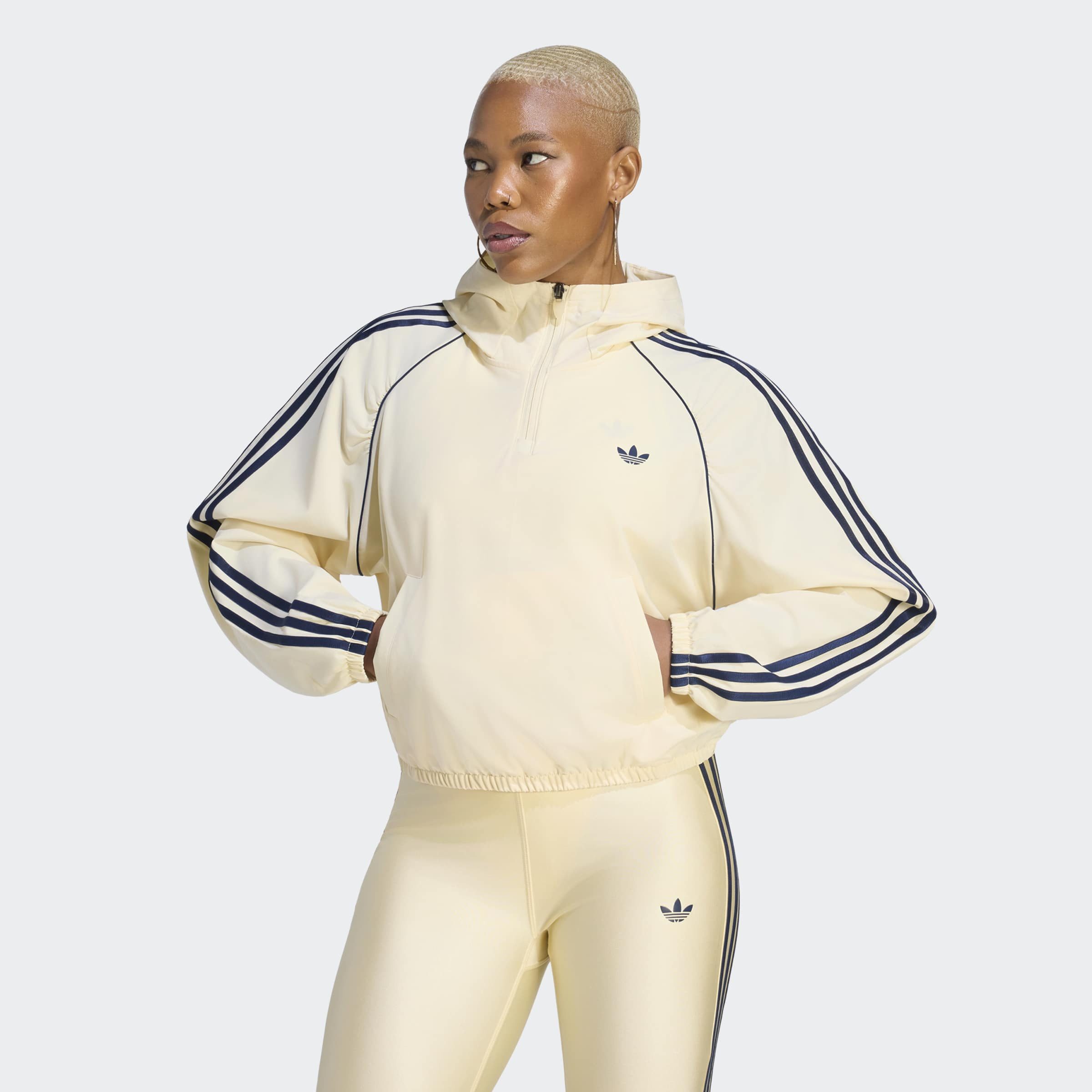 adidas Performance Sweatshirt ADIDAS ORIGINALS SPORT COVERUP locker geschnittene Half-Zip Trainingsjacke