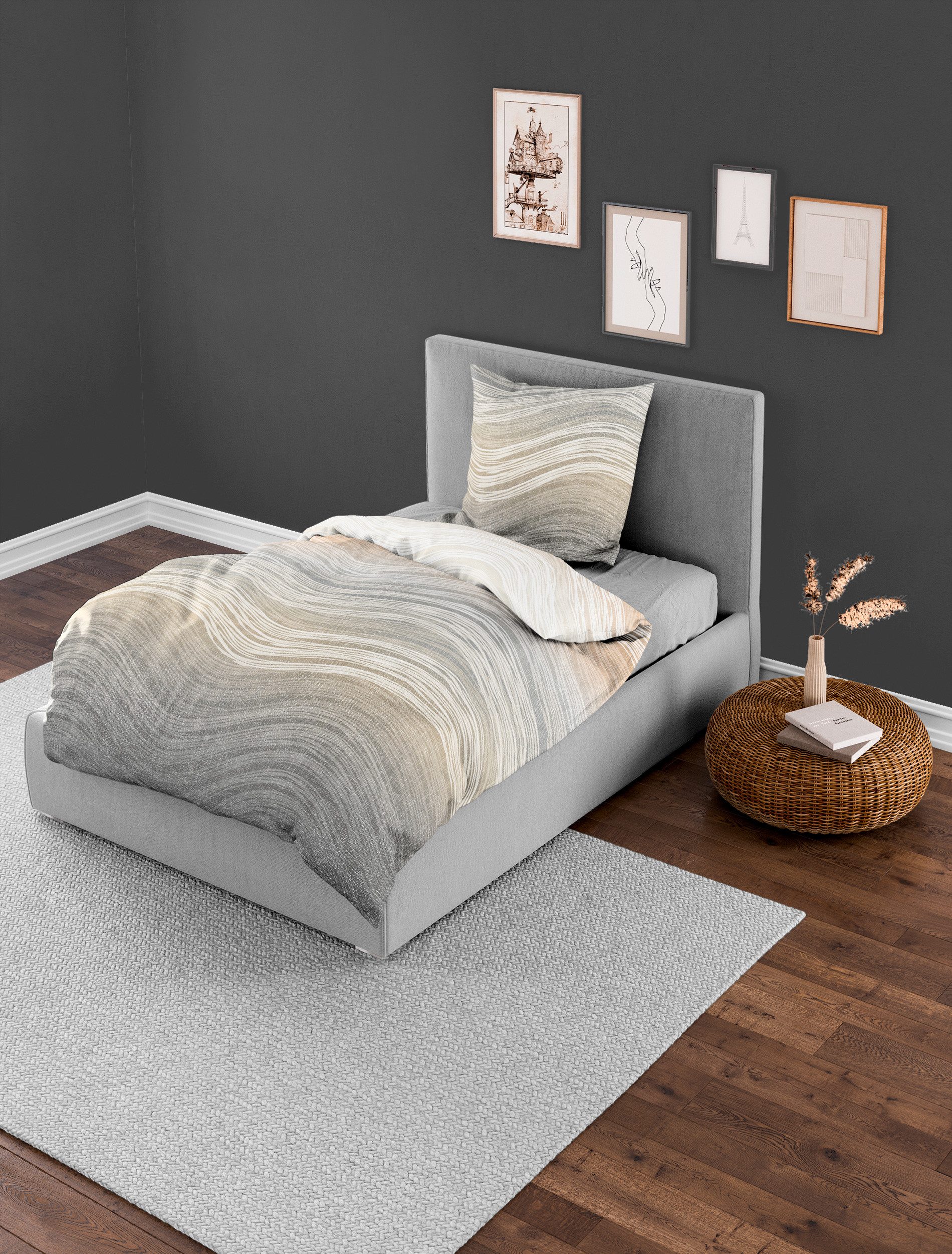 BIERBAUM Bettwäsche "4061" 2 Stk. tlg. Mako-Satin, 100 % Baumwolle, pflegel günstig online kaufen