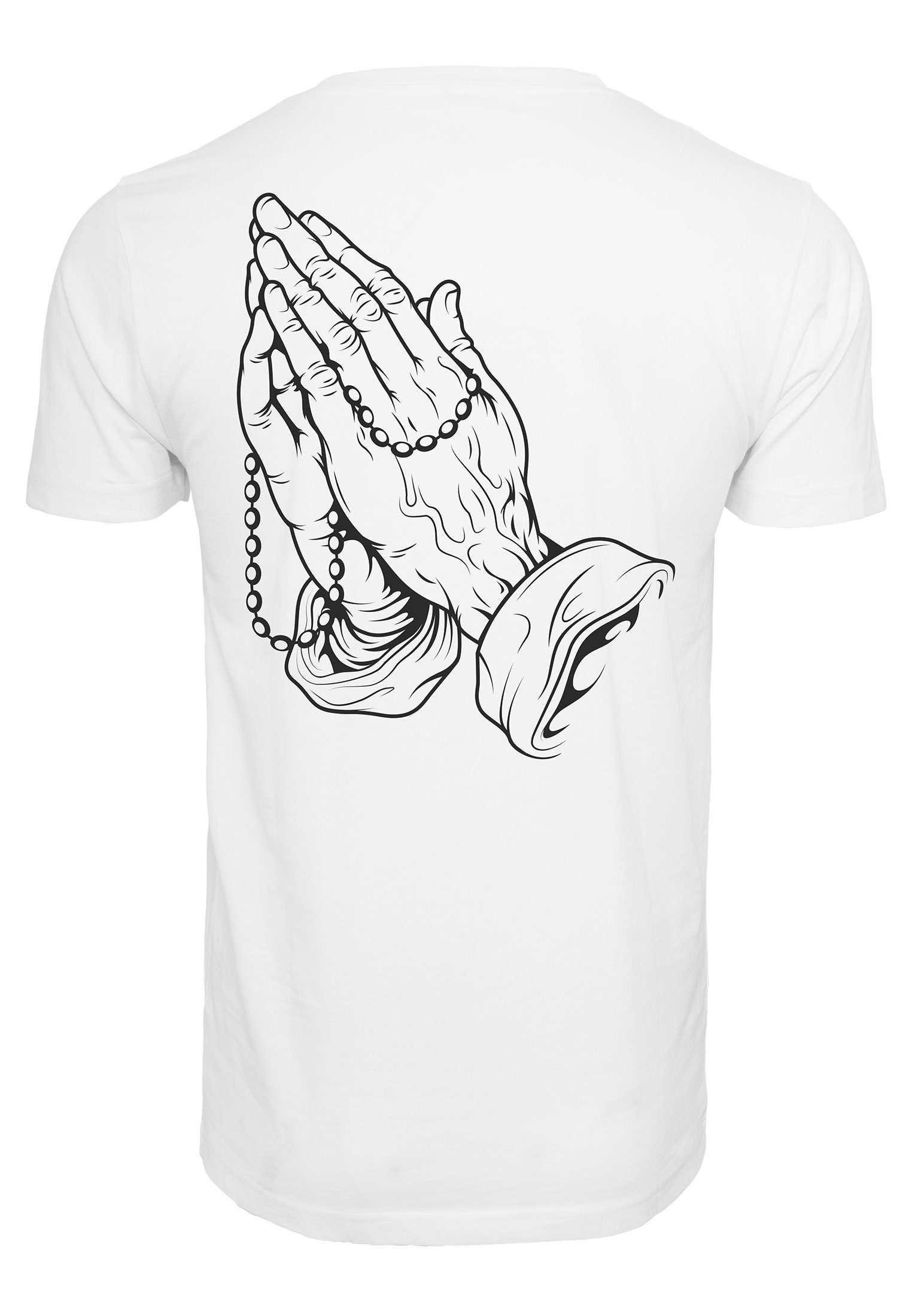 Tee (1-tlg) T-Shirt Herren MT630 MisterTee Mister Pray Pray white Tee Hands Hands