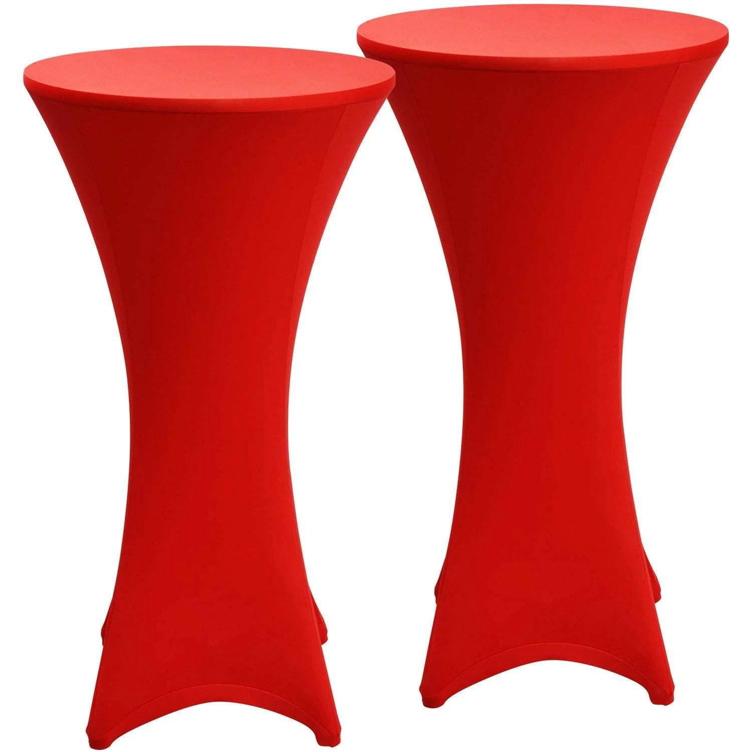 Stehtischhusse Stretch Stehtisch Bistrotisch Husse, Ø70-75cm, Rot, 2er Set