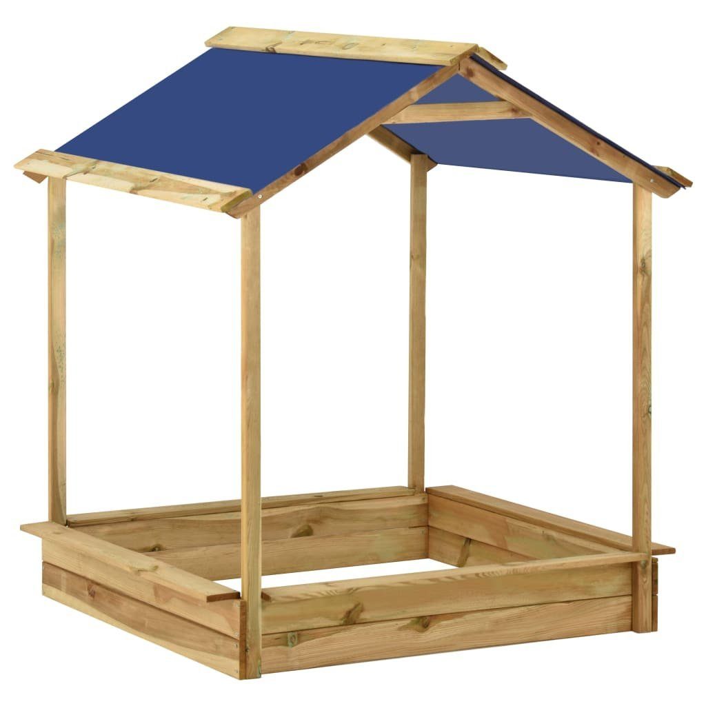 Sandkasten Sandkasten Kiefernholz Garten-Spielhaus mit cm vidaXL 128x120x145