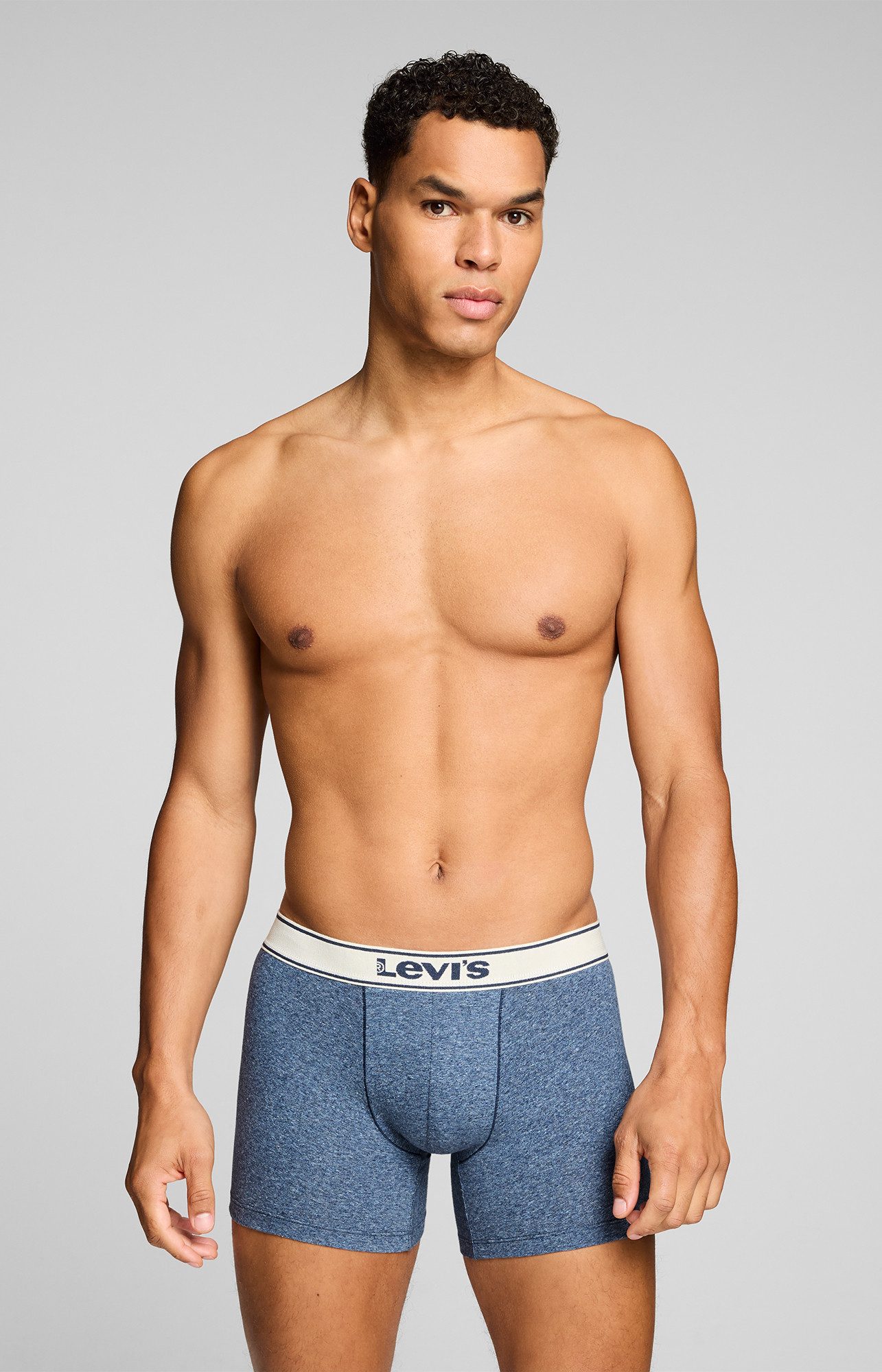 Levi's® Boxer LEVIS MEN VNTG HTR BOXER BRIEF 2P (2er Pack) ohne Eingriff, uni, meliert, Logo-Bund, elastisch – Bild 3 von 5