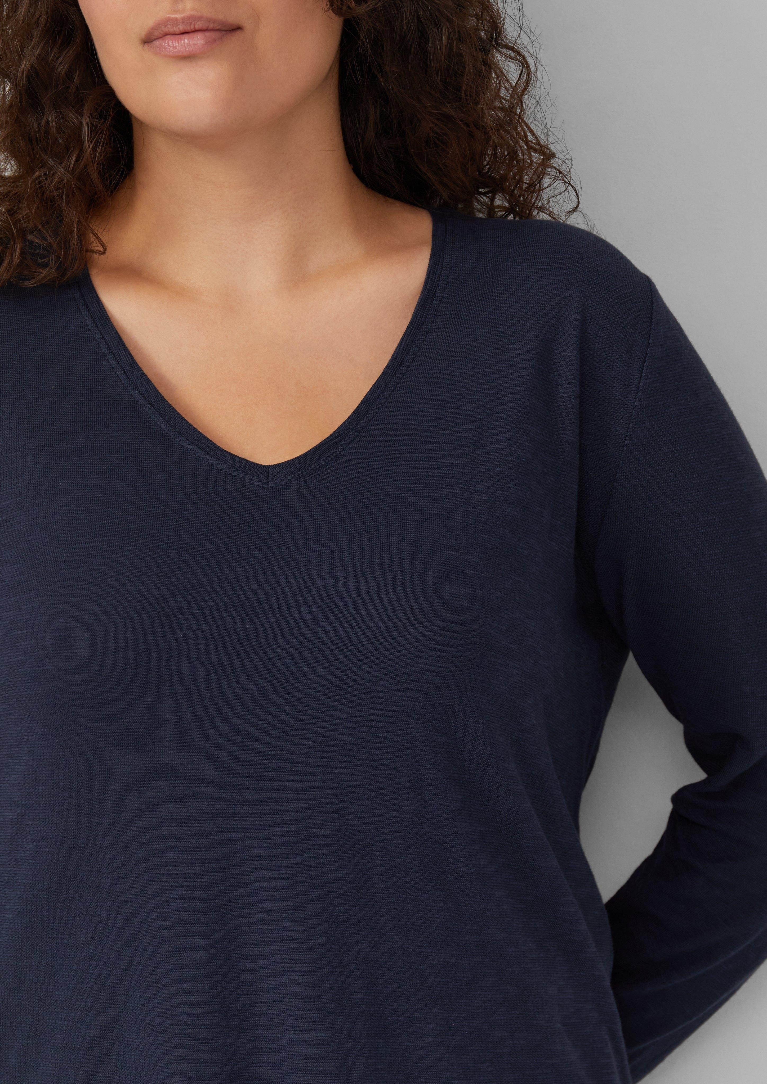 s.Oliver Sweatshirt Jersey-Shirt mit V-Ausschnitt und günstig online kaufen