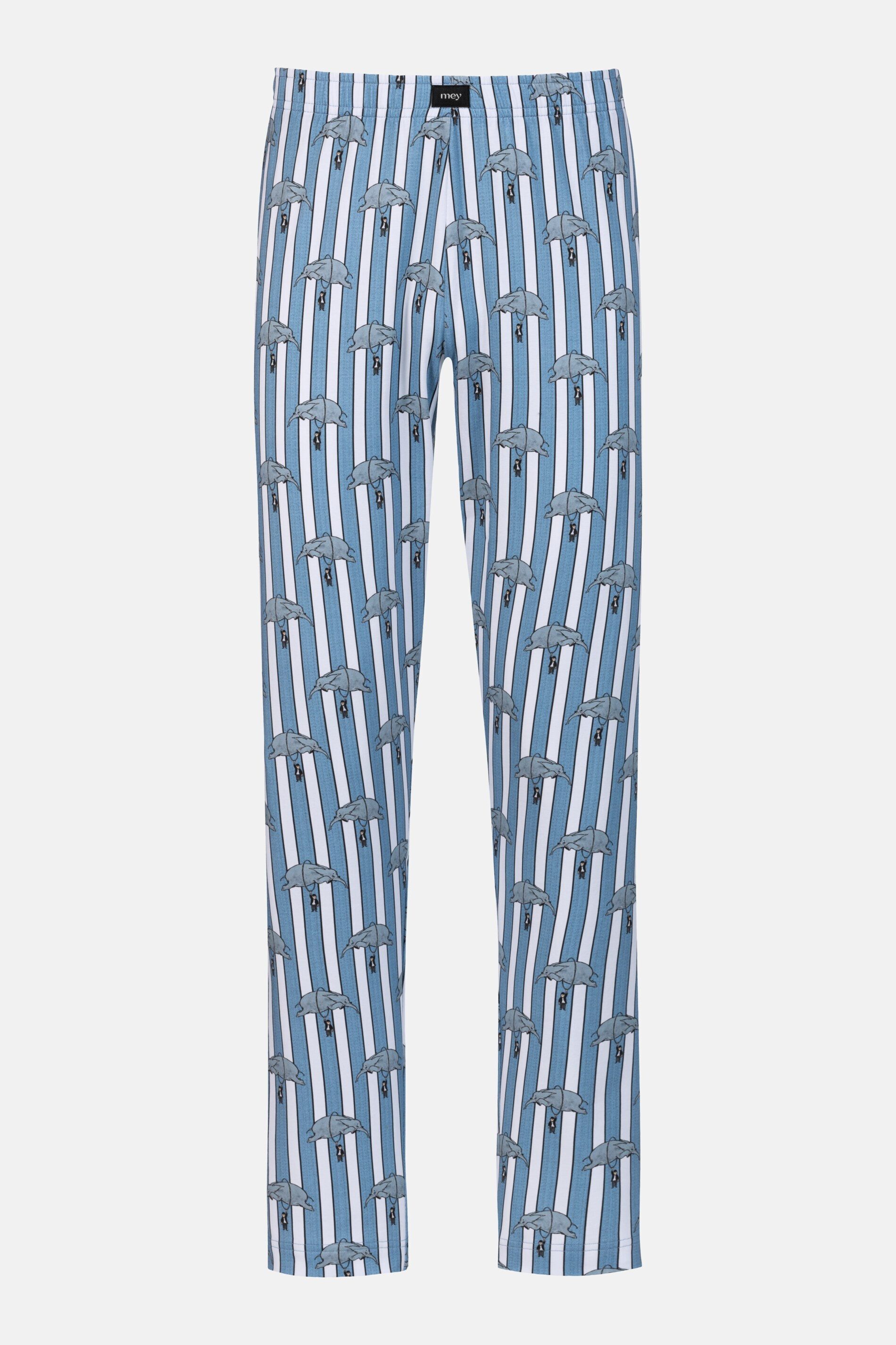 Mey Schlafhose Mey Hose lang Serie mey x LORIOT Gestreift Hose (1-tlg) Limited Edition mit ikonischen LORIOT-Prints