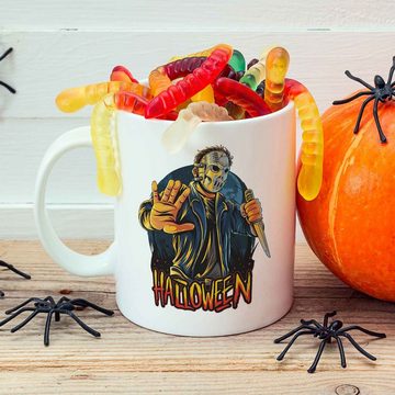GRAVURZEILE Tasse mit Motiv - Halloween Slasher Design - Geschenk -, Keramik