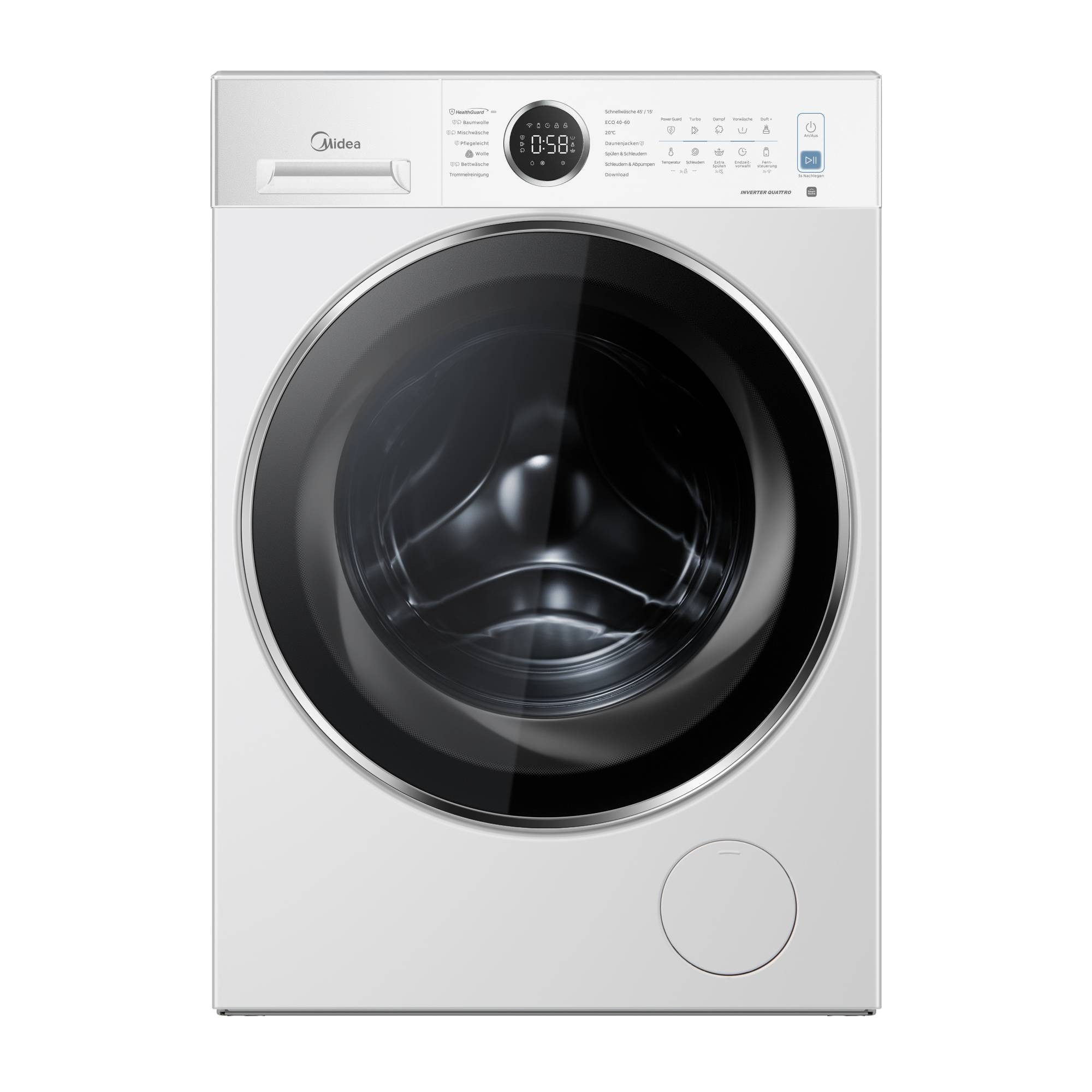 Midea Waschmaschine MF205 MF25EW80WBA30, 8 kg, 1350 U/min