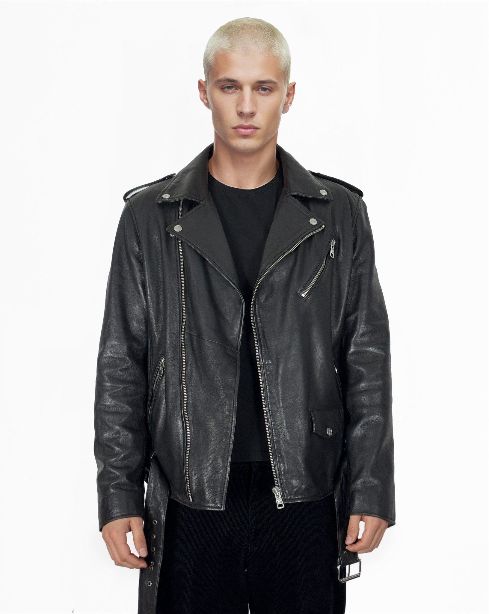 trueprodigy Lederjacke Easton mit Gürtel und Zippern günstig online kaufen