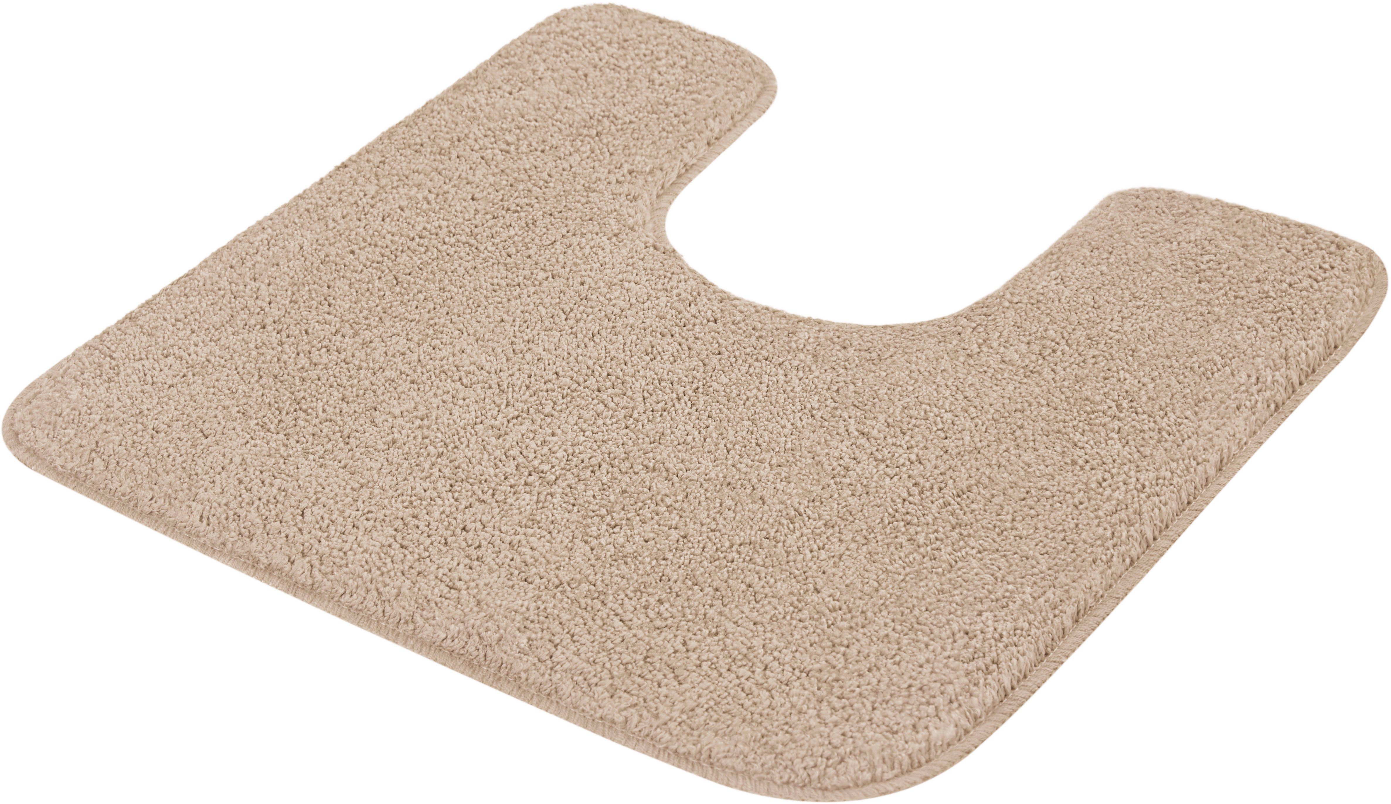 MEUSCH Badematte Super Soft, Höhe 23 mm, rutschhemmend beschichtet, strapazierfähig, fußbodenheizungsgeeignet, Polyacryl, quadratisch, WC Vorleger mit Ausschnitt, Badteppich, Uni Farben, besonders flauschig & weich, waschbar