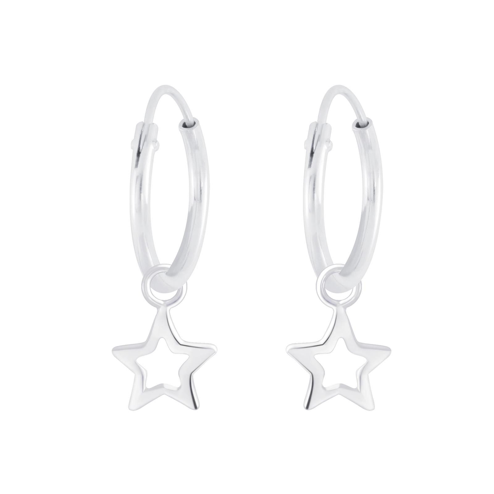Ohrring-Set Stern Creolen 925 Silber