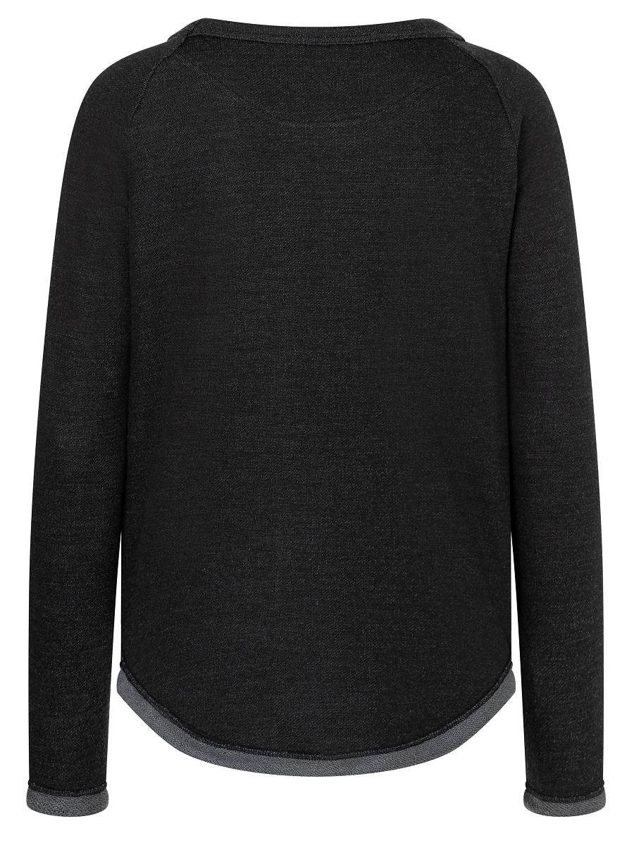 SUPER.NATURAL Sweatshirt Merino Sweatshirt W KNIT CREW mit kontrastfarbenen Details, feinster Merino-Materialmix