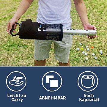 yozhiqu Golfballtasche Golfball-Pickup, robuster Aluminium-Golfball-Pickup (hält 70 Bälle), Abnehmbarer Sammler und tragbare Aufbewahrungstasche für Golfbälle
