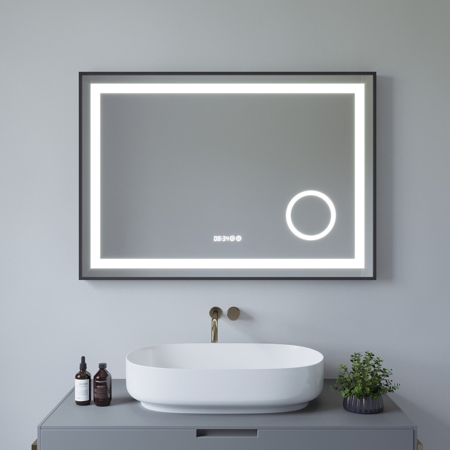 AQUABATOS Badspiegel LED Bad Spiegel mit Beleuchtung Badezimmerspiegel mit günstig online kaufen