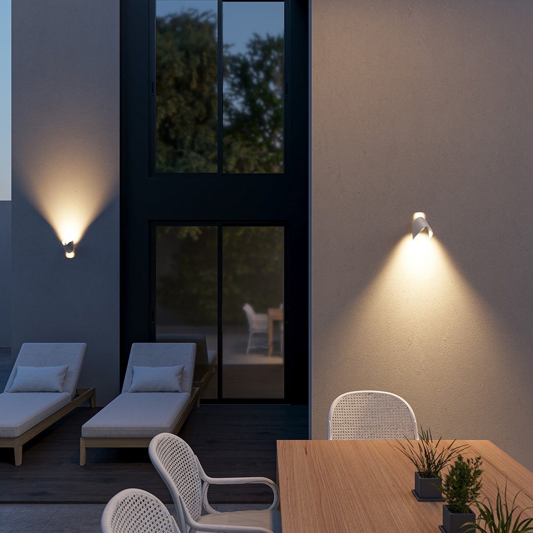 Neona LED Wandleuchte POLARIS Weiß, Innovative 360° drehbares Leuchtelement und 45° Neigungsmöglichkeit, LED fest integriert, Warmweiß