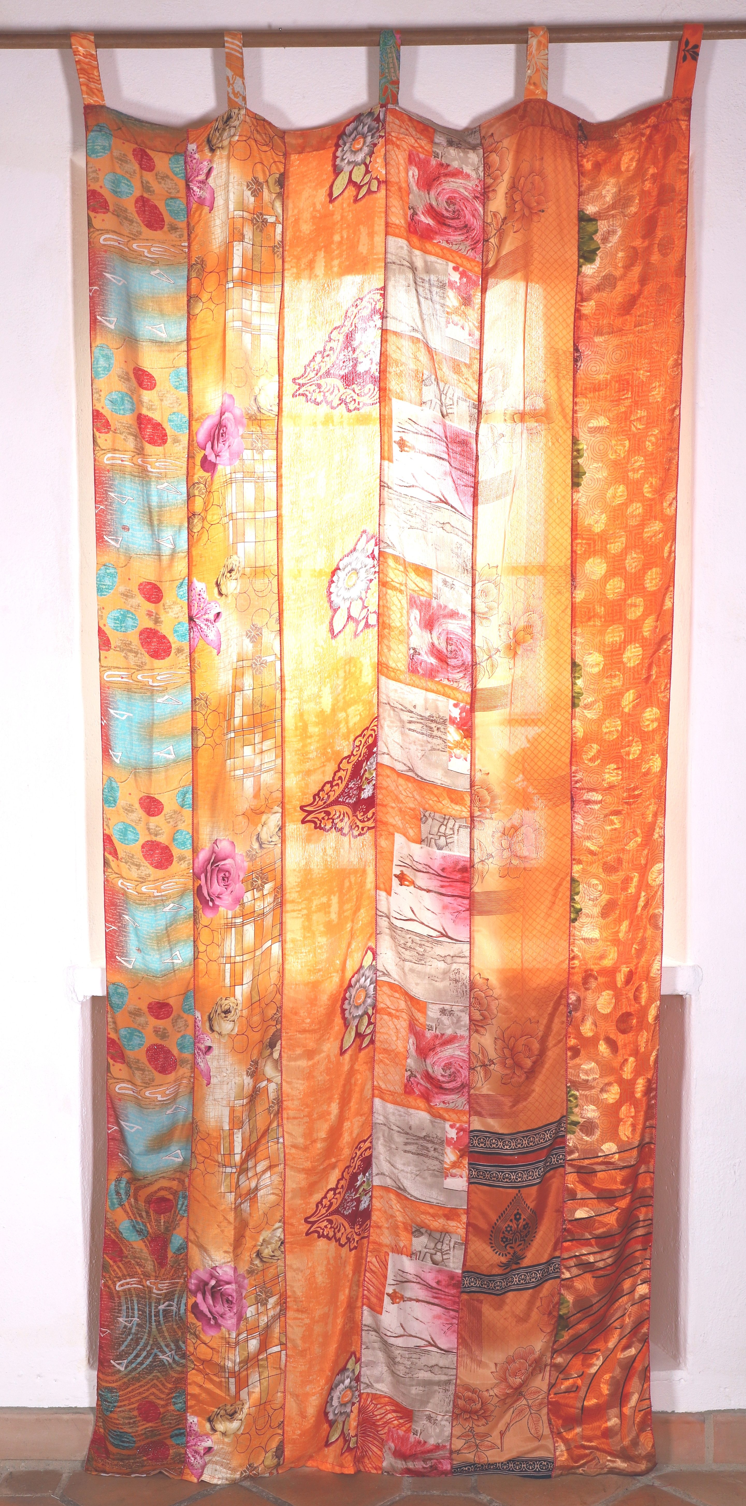 Guru-Shop Vorhang Seidiger Vorhang (1 Stk) Gardine aus Patchwork..