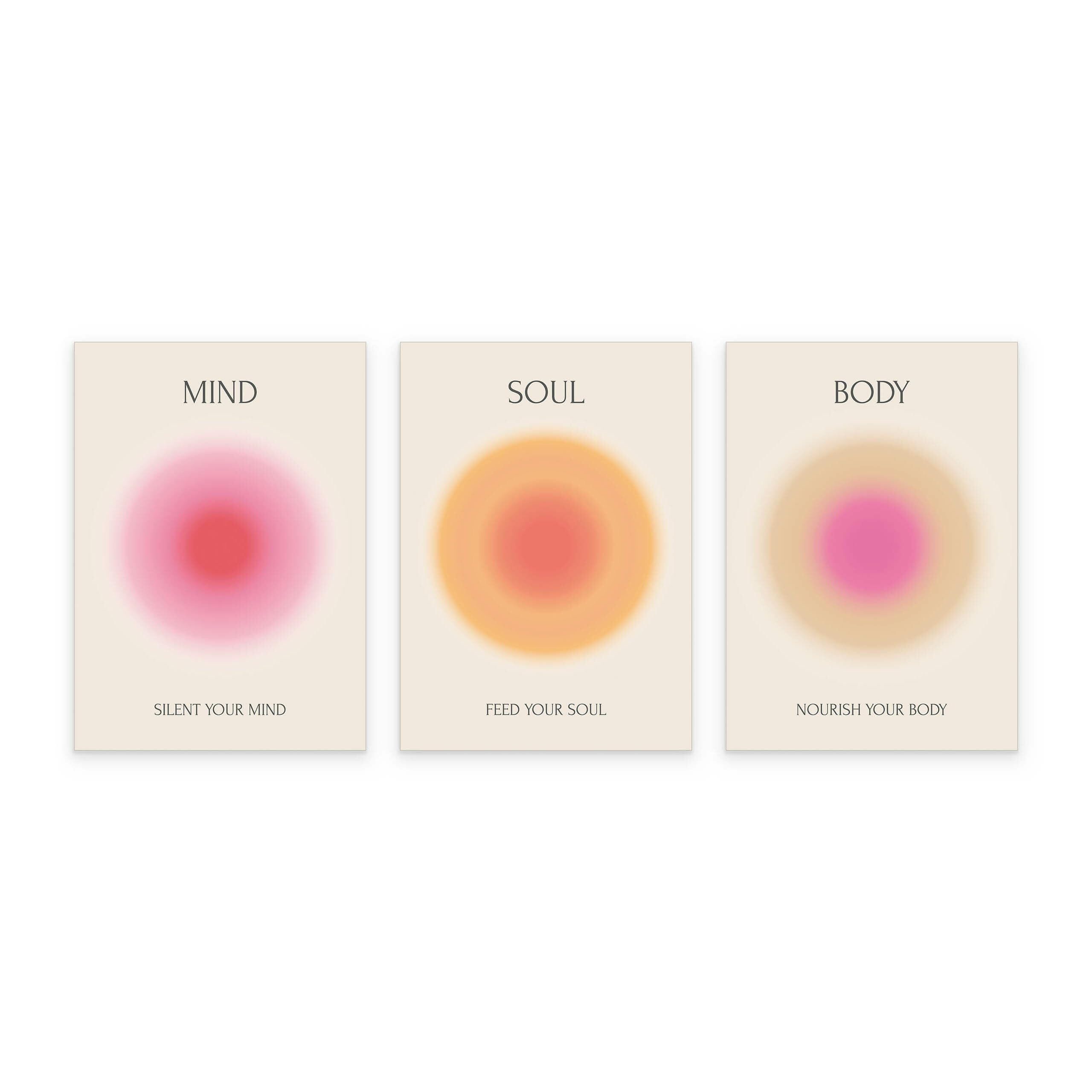Muralo Poster Abstrakt – 4er-Set Poster Wandbild Kunstdruck Wohnzimmer Schlafzimmer, Abstrakt (Set, 3 St), Aura, 4er-Set 21 x 30 cm, ohne Rahmen – Bild 2 von 5