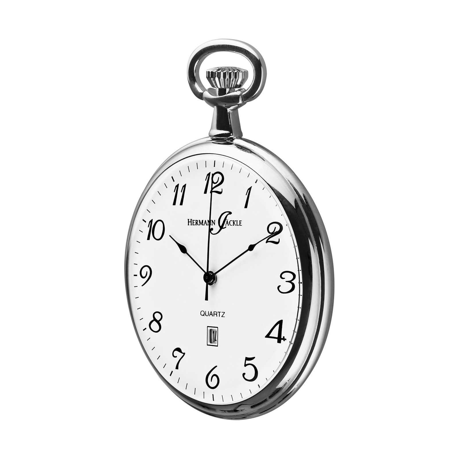 Hermann Jäckle Taschenuhr "Konstanz II" Quarzwerk, 47 mm, Mineralglas, mit Kette & Reiseetui, – Elegante Herrenuhr im klassischen Stil