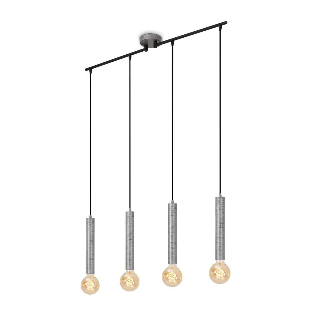Briloner Leuchten LED Pendelleuchte 4031-044, ohne Leuchtmittel, 2700K - Extra-Warmweiß, 4-flammig, Hängeleuchte, E27 Fassung max. 60 Watt, antik-silber