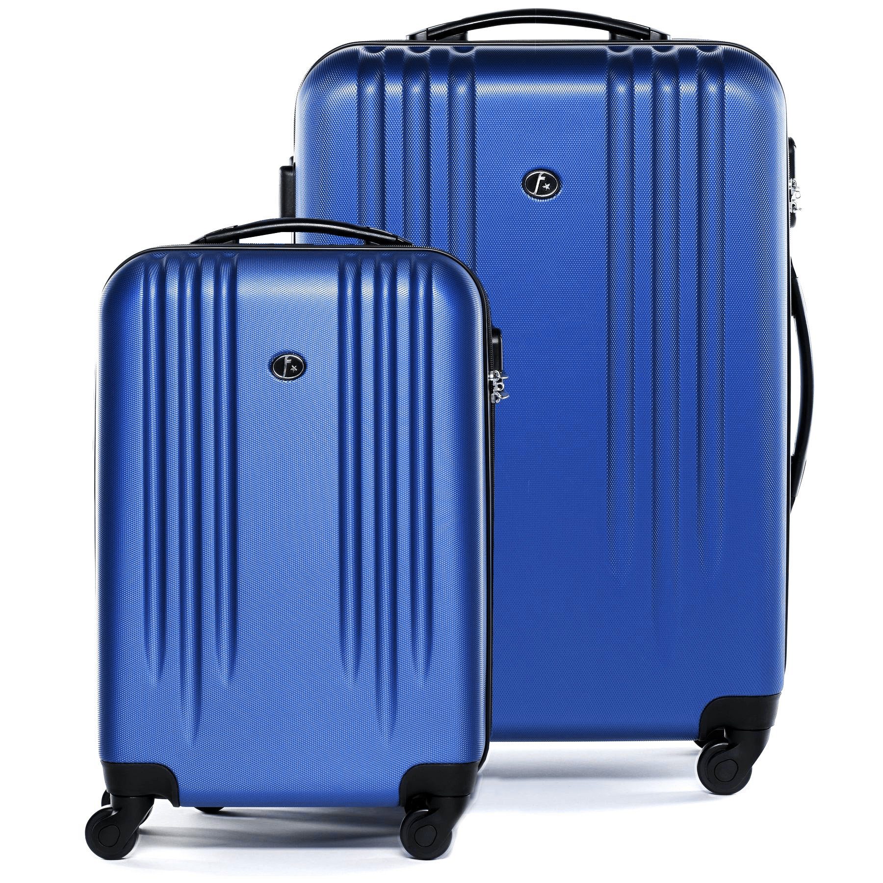 Koffer-Set mit Kofferset 4 mit FERGÉ Kofferset Marseille, 3-teilig Reisekoffer Rollen, blau Hartschale Trolley 3er-Set,