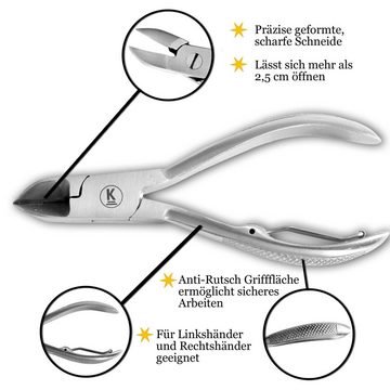 K-Pro Nagelzange für starke & dicke Fußnägel - Fußnagelzange/Pediküre Zange (Satin)