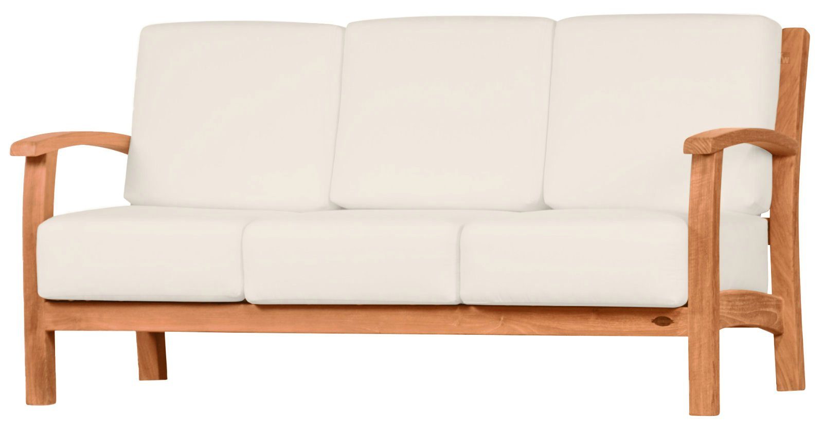 Kai Wiechmann Gartenbank Massives Premium Teak Lounge Sofa 3-Sitzer als exklusives Gartensofa, edles Teak Gartenlounge-Sofa inkl. Sitzkissen