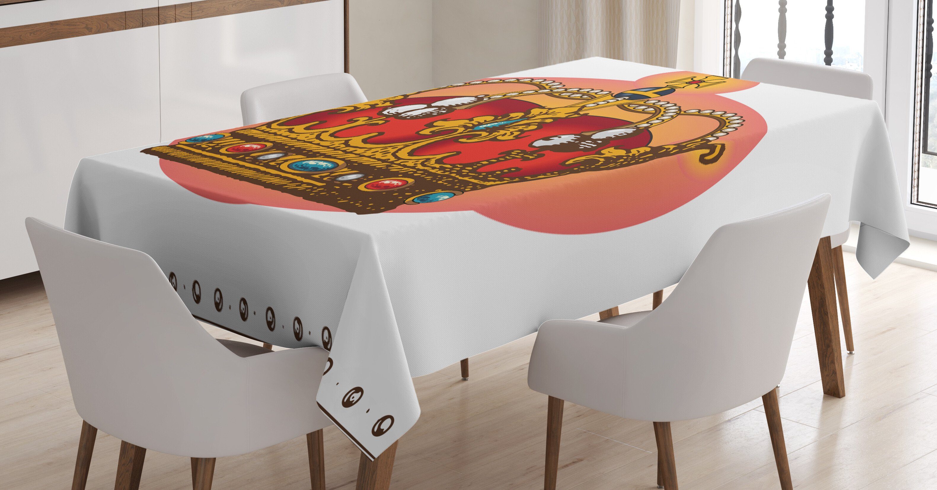 Für Farben, Bereich Königin Abakuhaus Klare geeignet Tischdecke den Coronet Außen Waschbar Barock Crown Farbfest