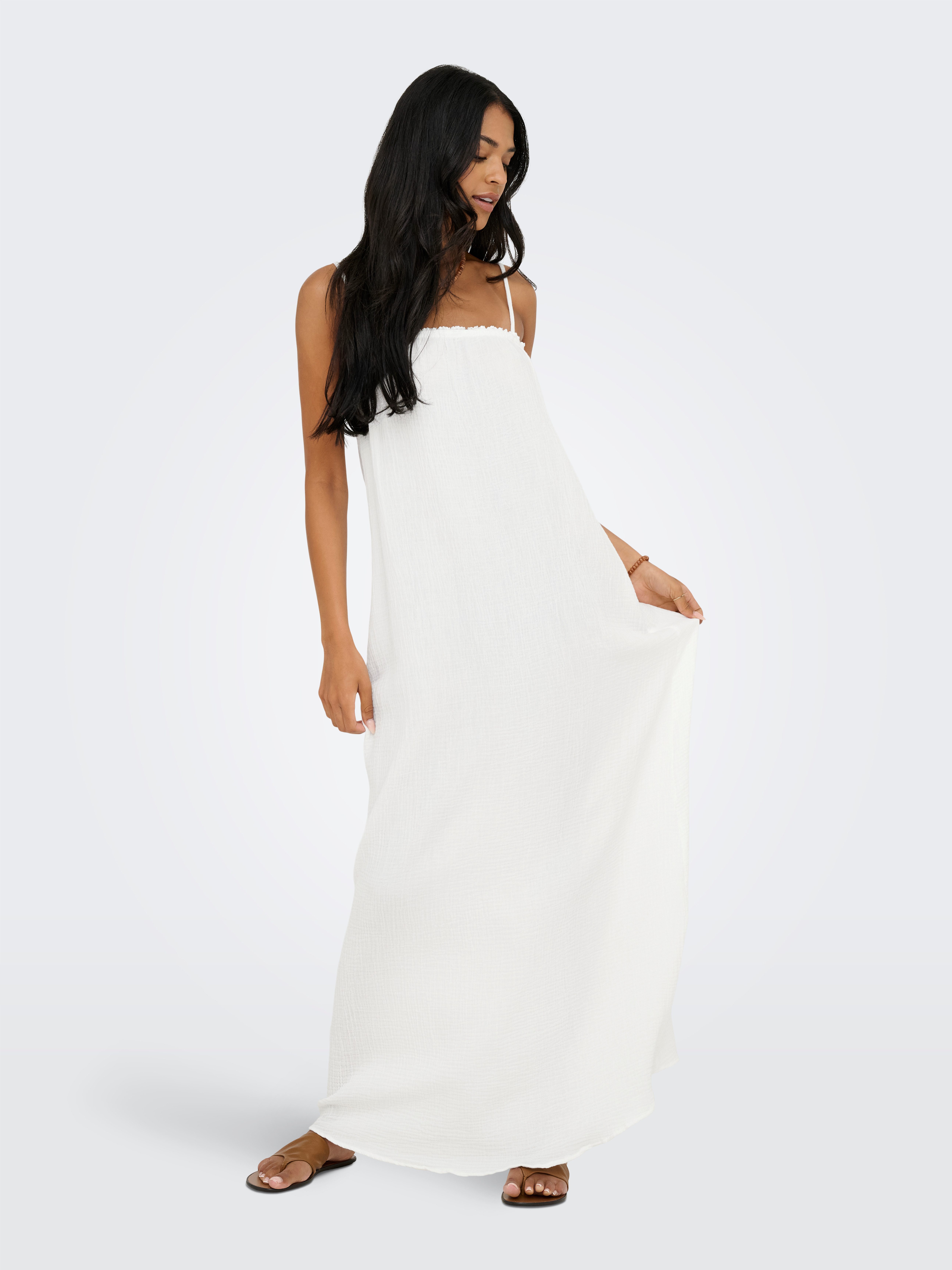 JDY Maxikleid JDYTHEISJAZ LIFE S/L MAXI DRESS WVN NOOS Baumwolle, regular fit, Musselin Qualität