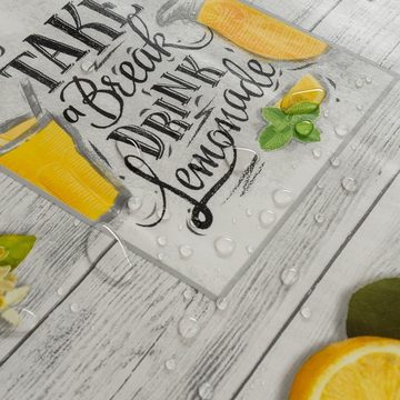 laro Tischdecke Wachstuch-Tischdecken Zitrone Limonade Rund 140cm