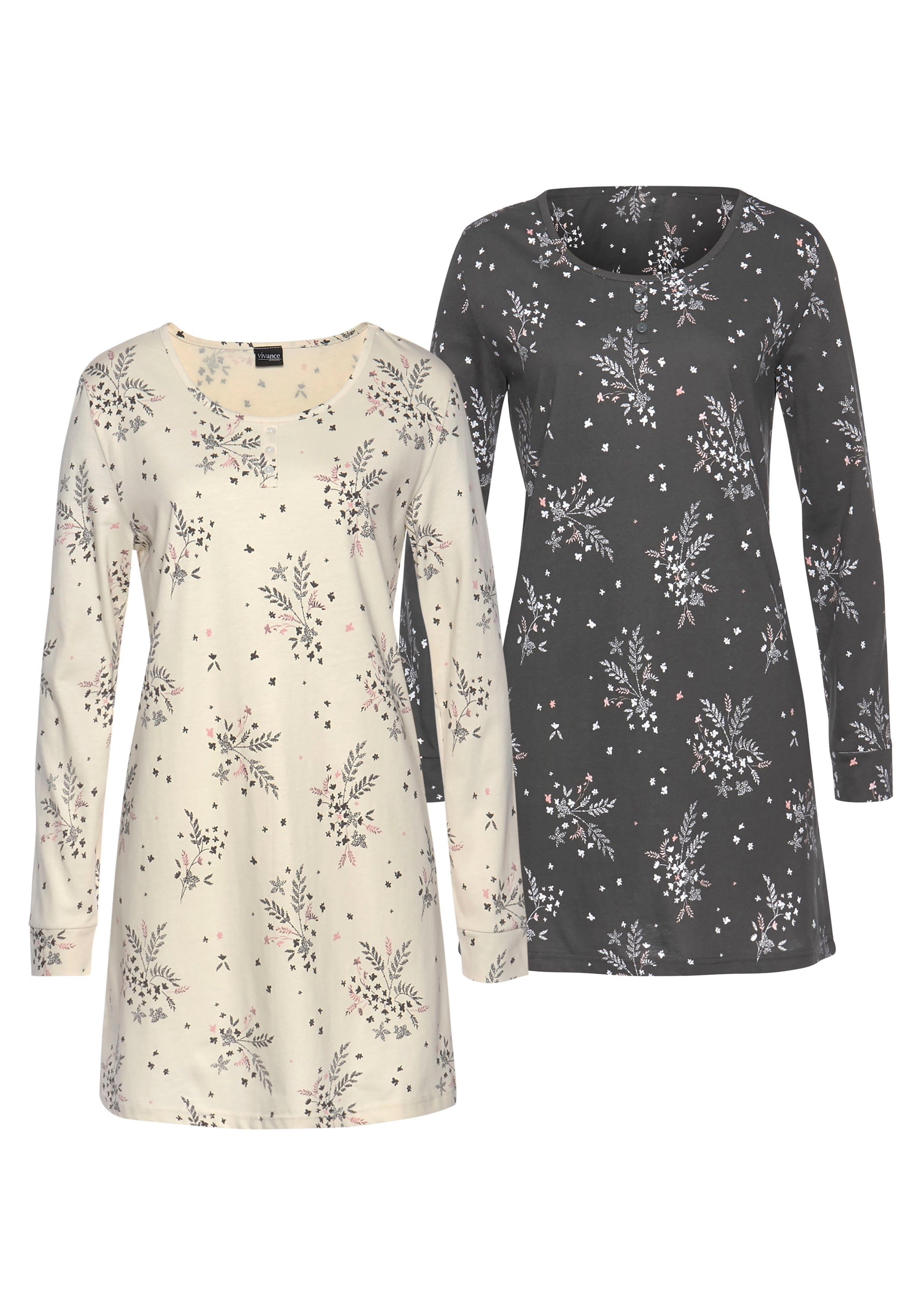 Vivance Dreams Nachthemd (2er-Pack) mit feinem Blumenprint günstig online kaufen