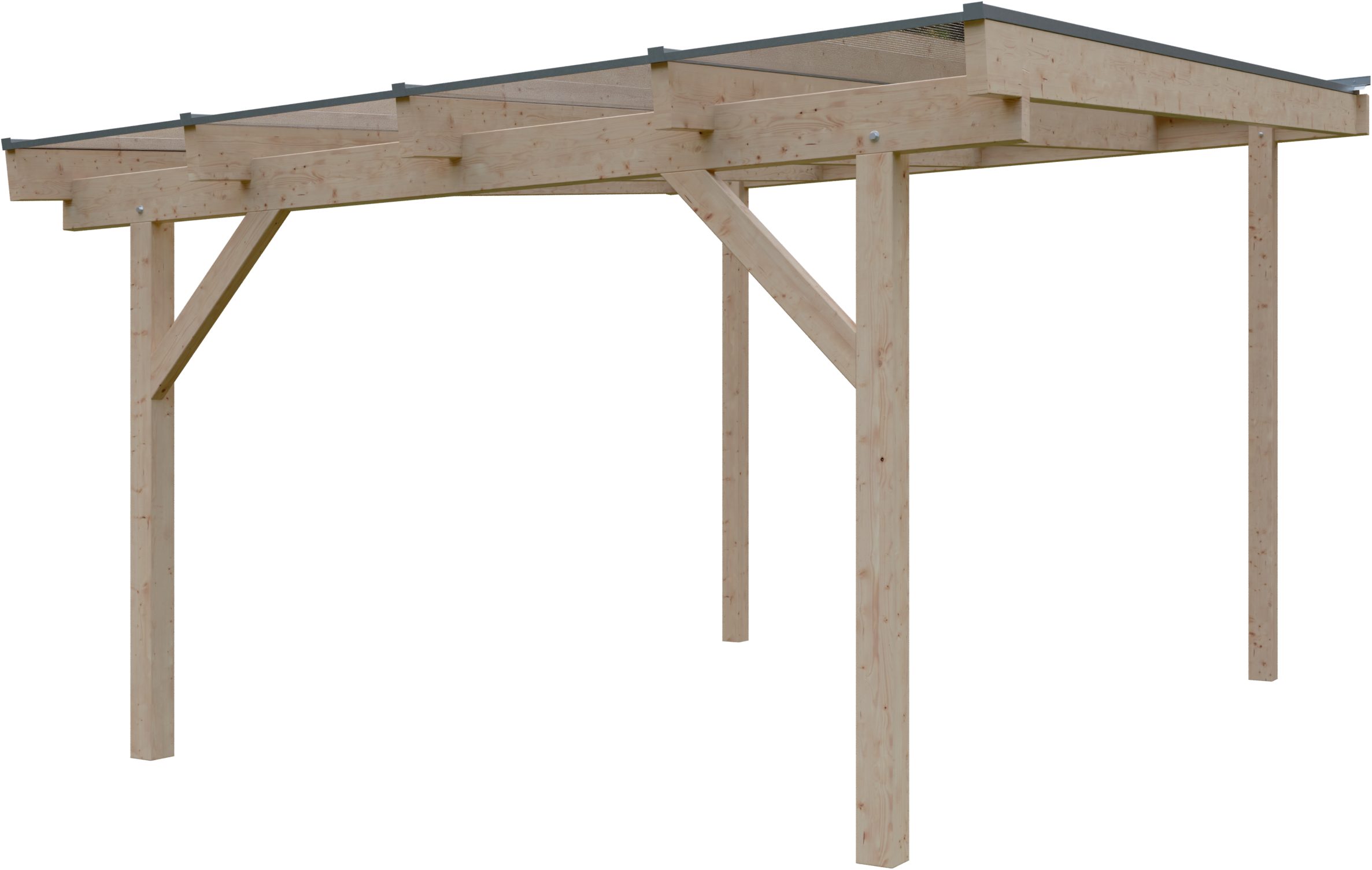 KONIFERA Terrassendach Capella, BxT: 409,2x500 cm, Bedachung Hohlkammerplatten, Bausatz aus naturbel. Leimholz mit lichtdurchl. Polycarbonat-Pultdach